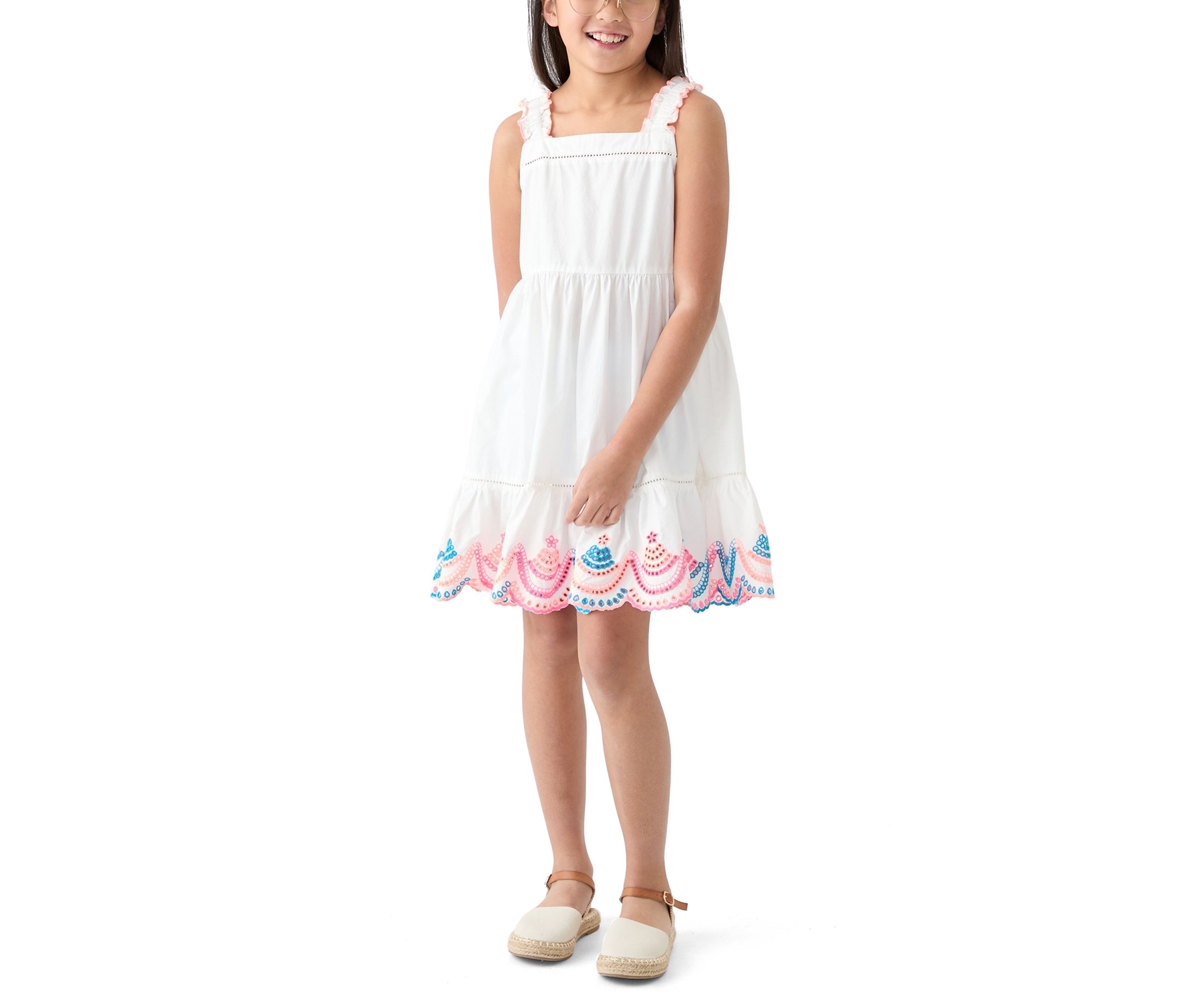 Girls 7-16 Embroidered Tank Dress