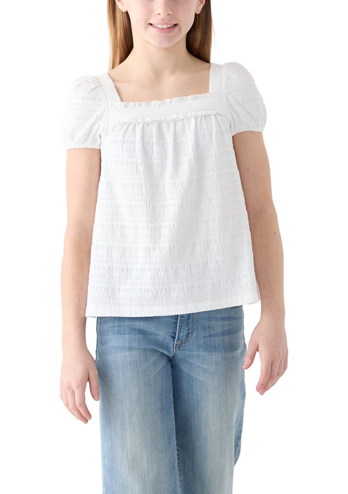 Girls 7-16 Puff Sleeve Knit Top