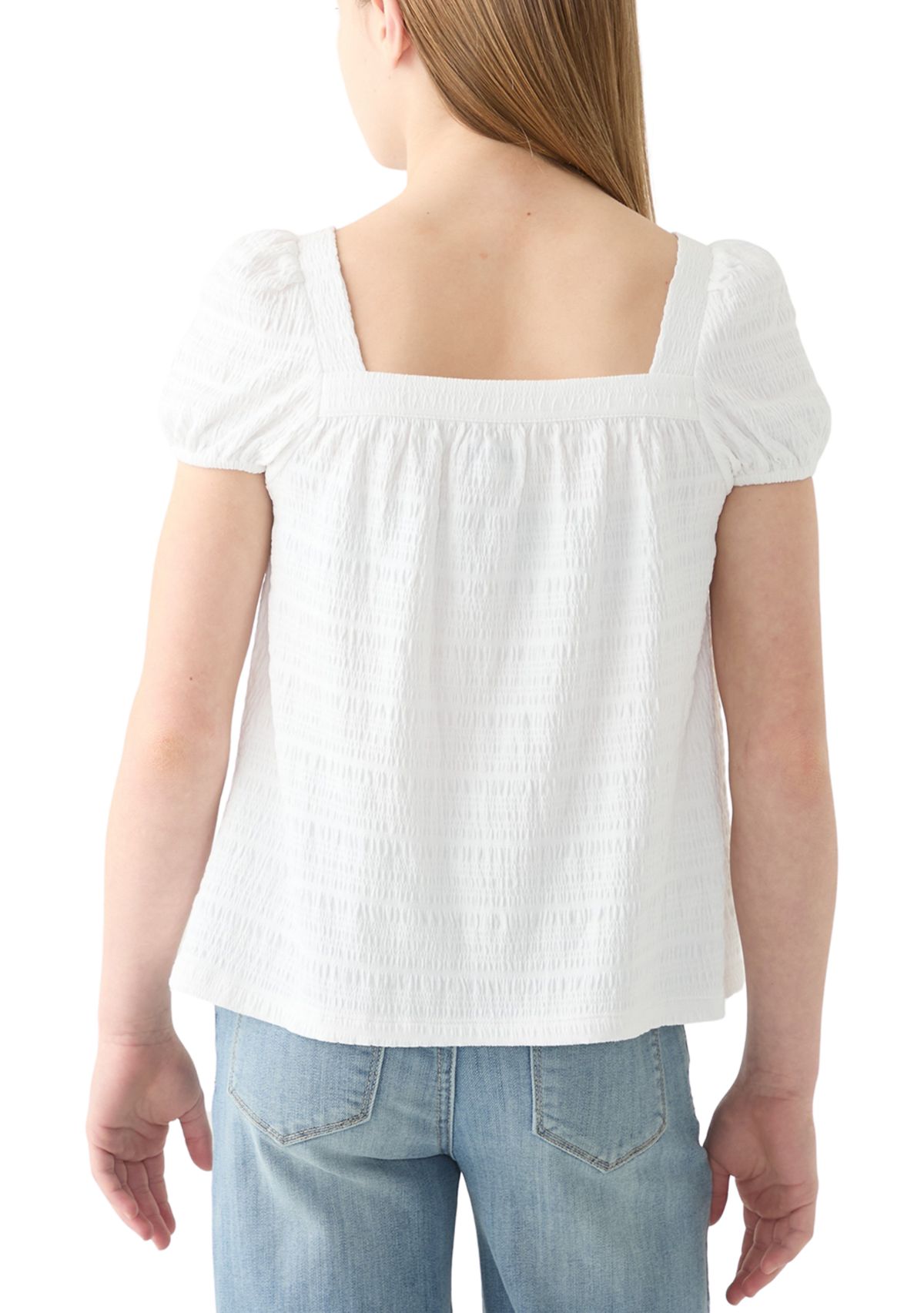 Girls 7-16 Puff Sleeve Knit Top