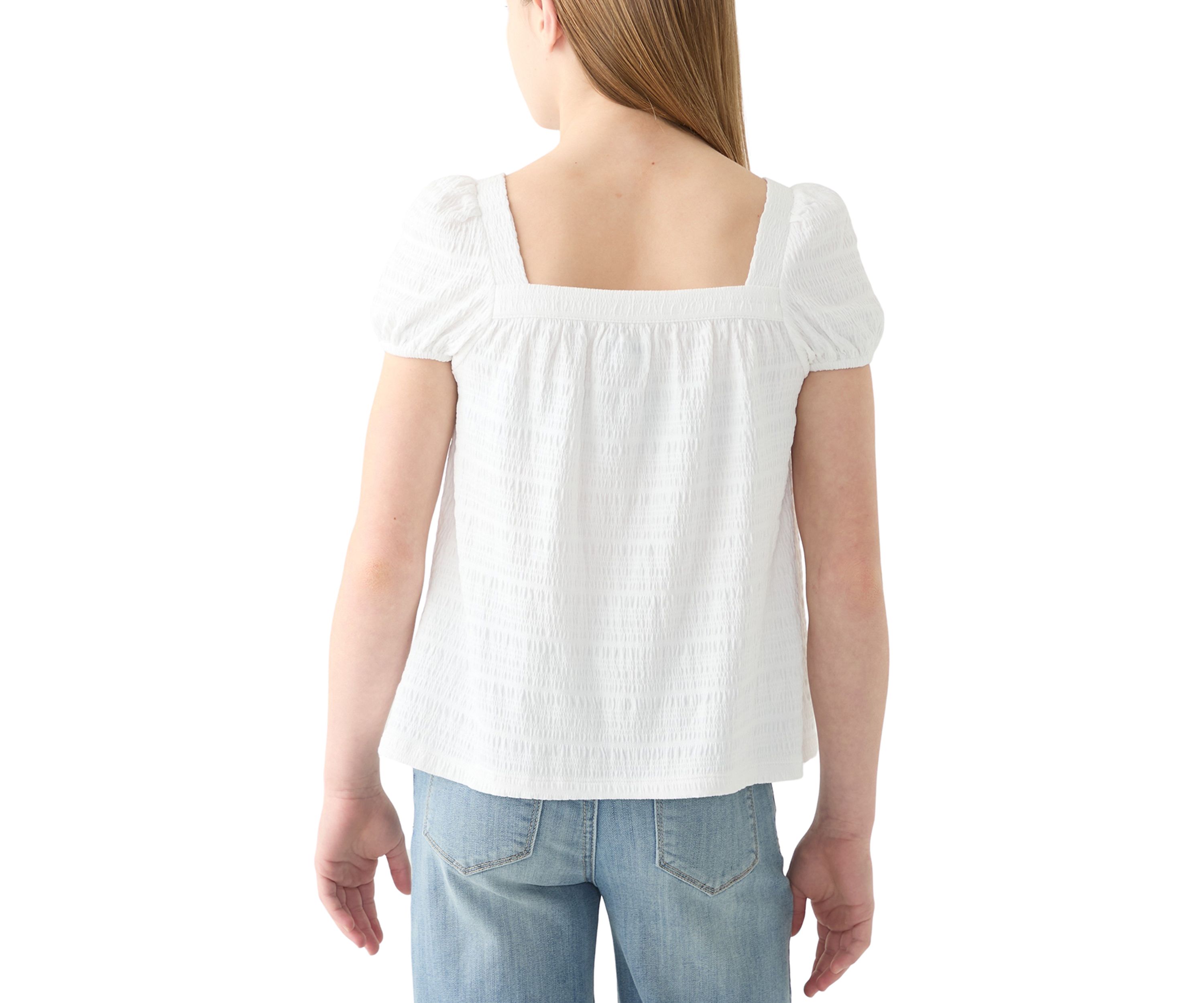 Girls 7-16 Puff Sleeve Knit Top
