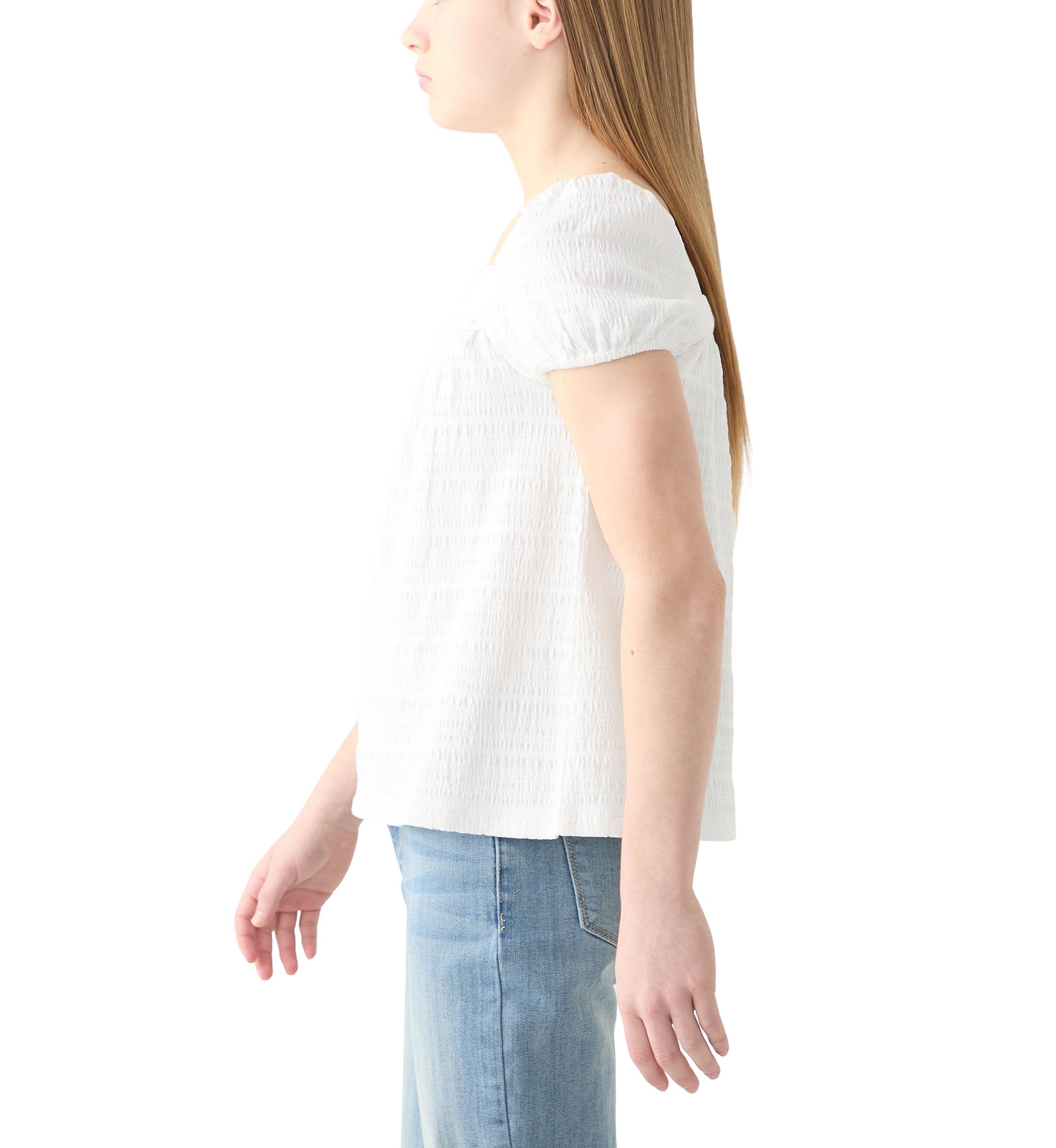 Girls 7-16 Puff Sleeve Knit Top