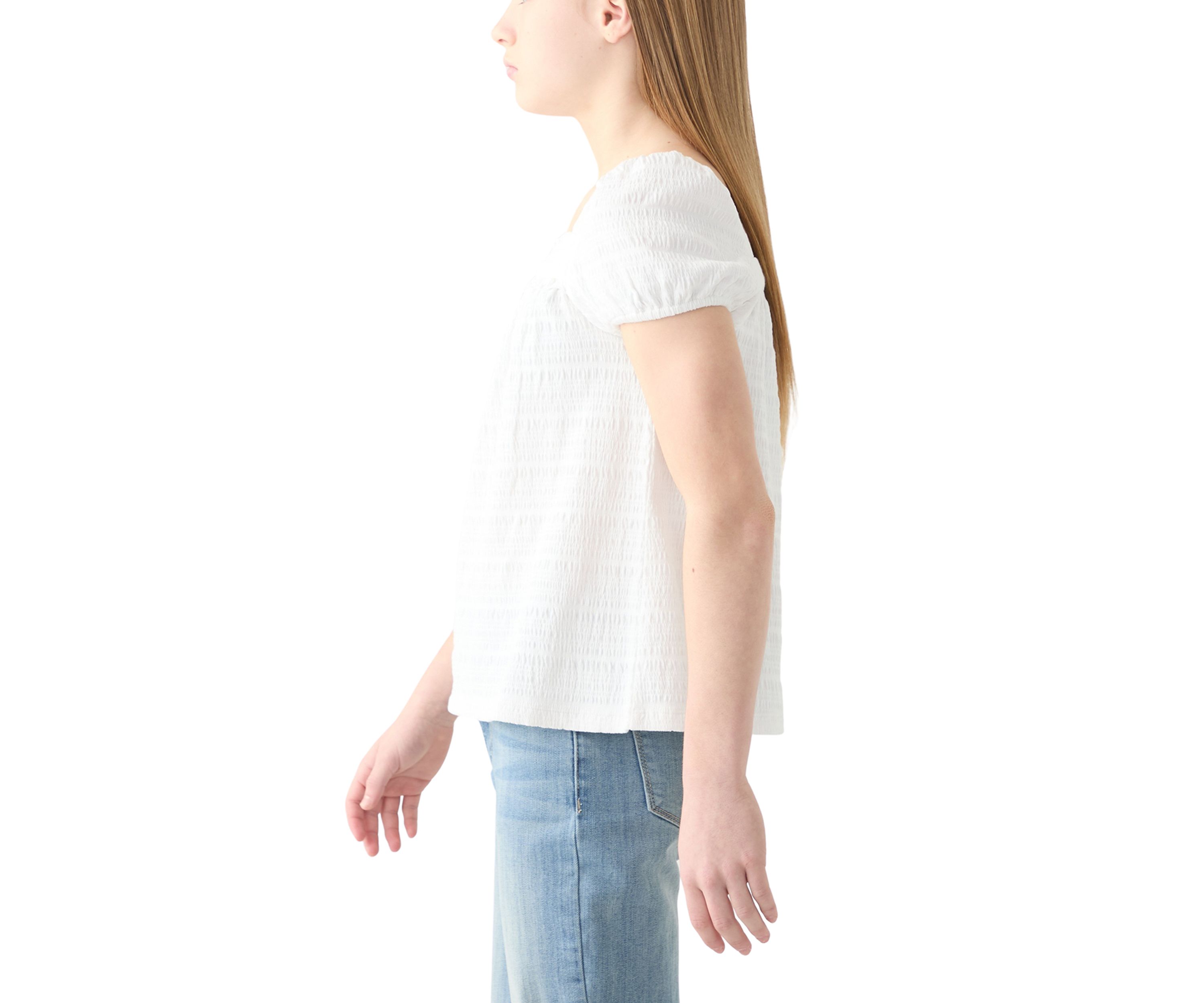 Girls 7-16 Puff Sleeve Knit Top