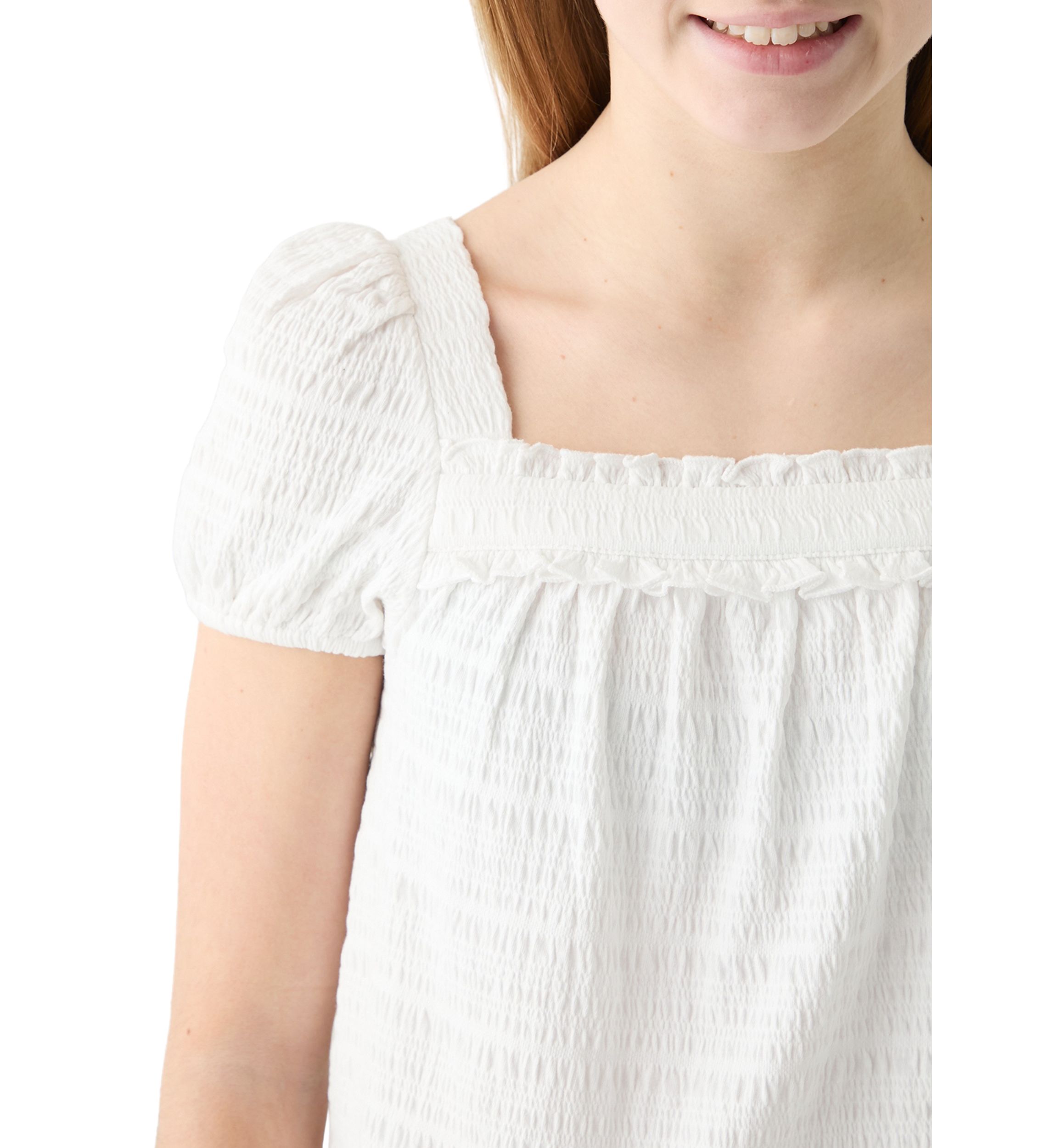 Girls 7-16 Puff Sleeve Knit Top