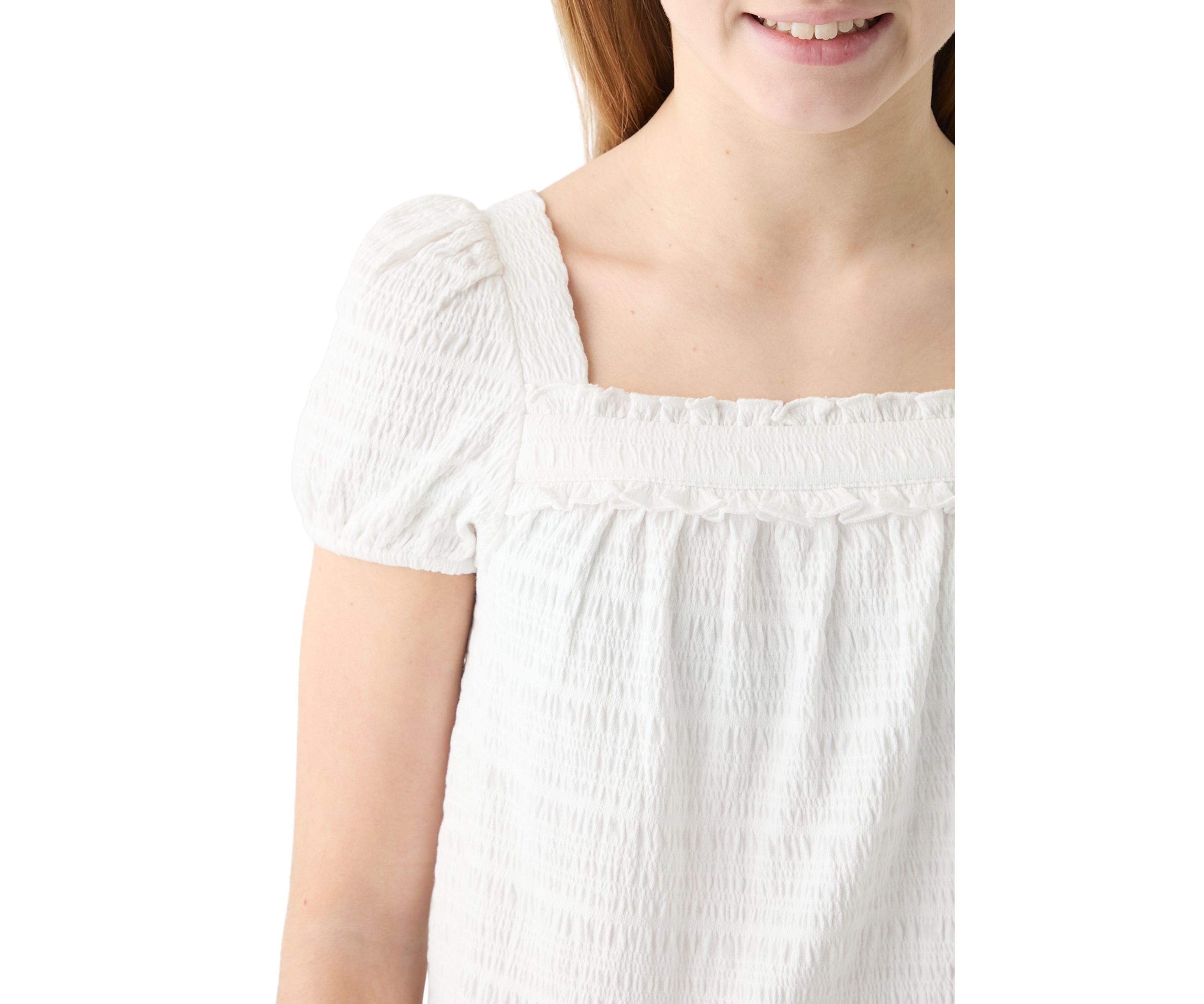 Girls 7-16 Puff Sleeve Knit Top