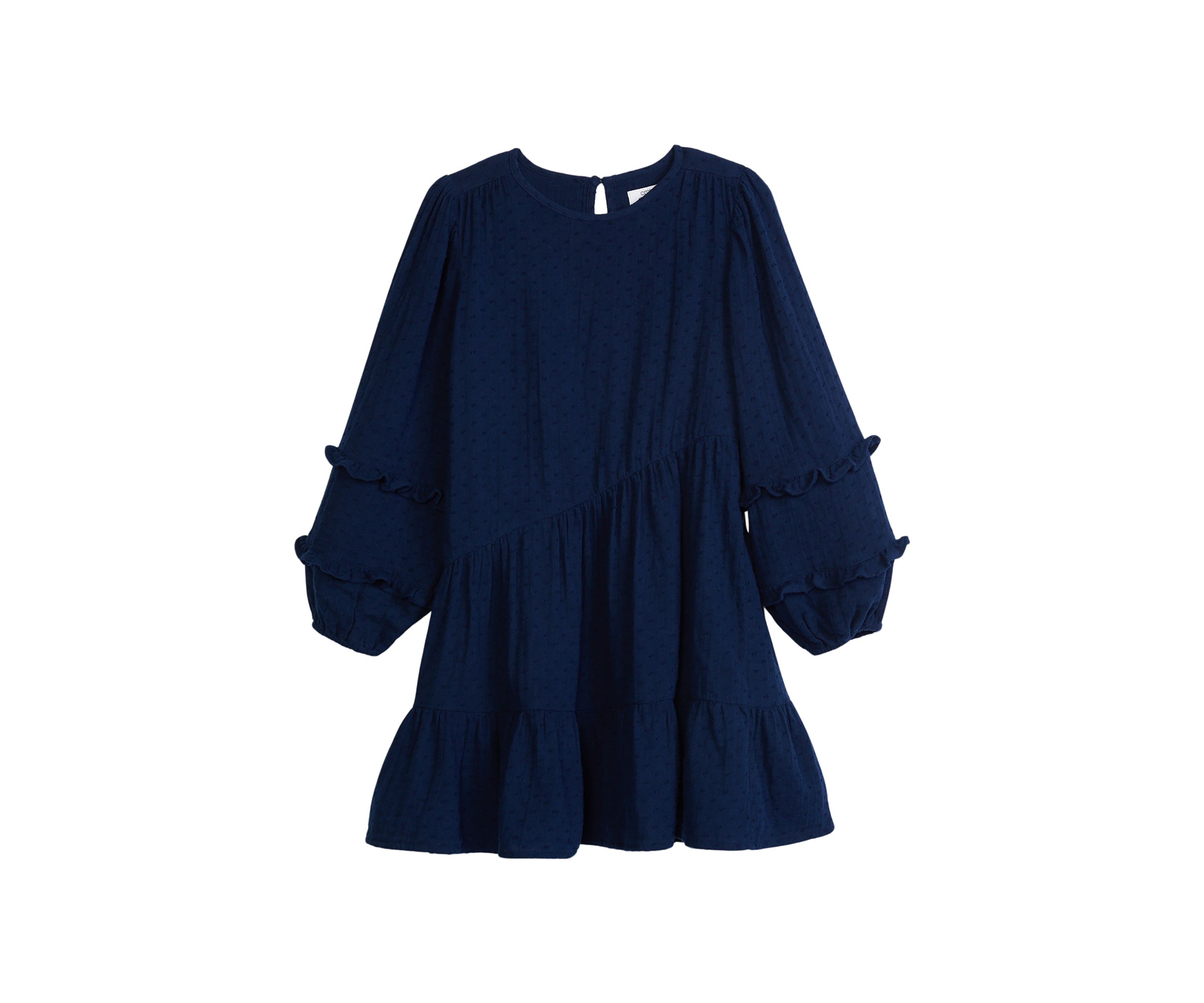Girls 4-6x Clip Dot Asymmetrical Dress
