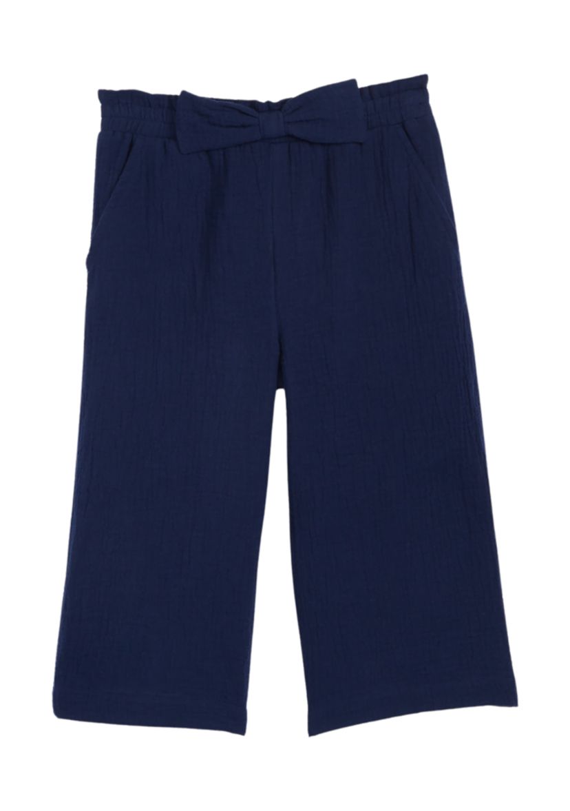 Girls 4-6x Wide Leg Pull On Cropped Pants