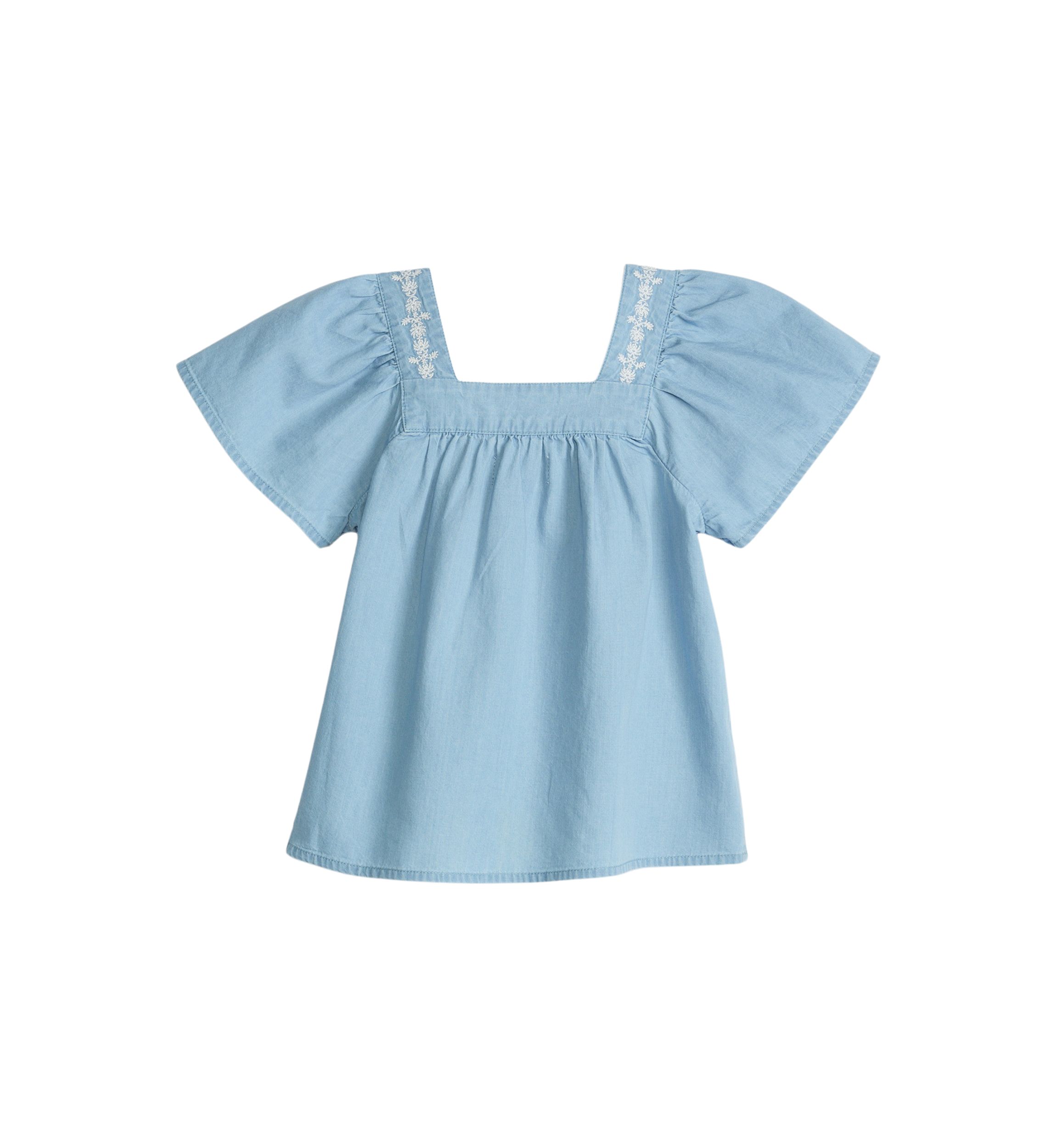 Girls 4-6x Embroidered Button Front Top