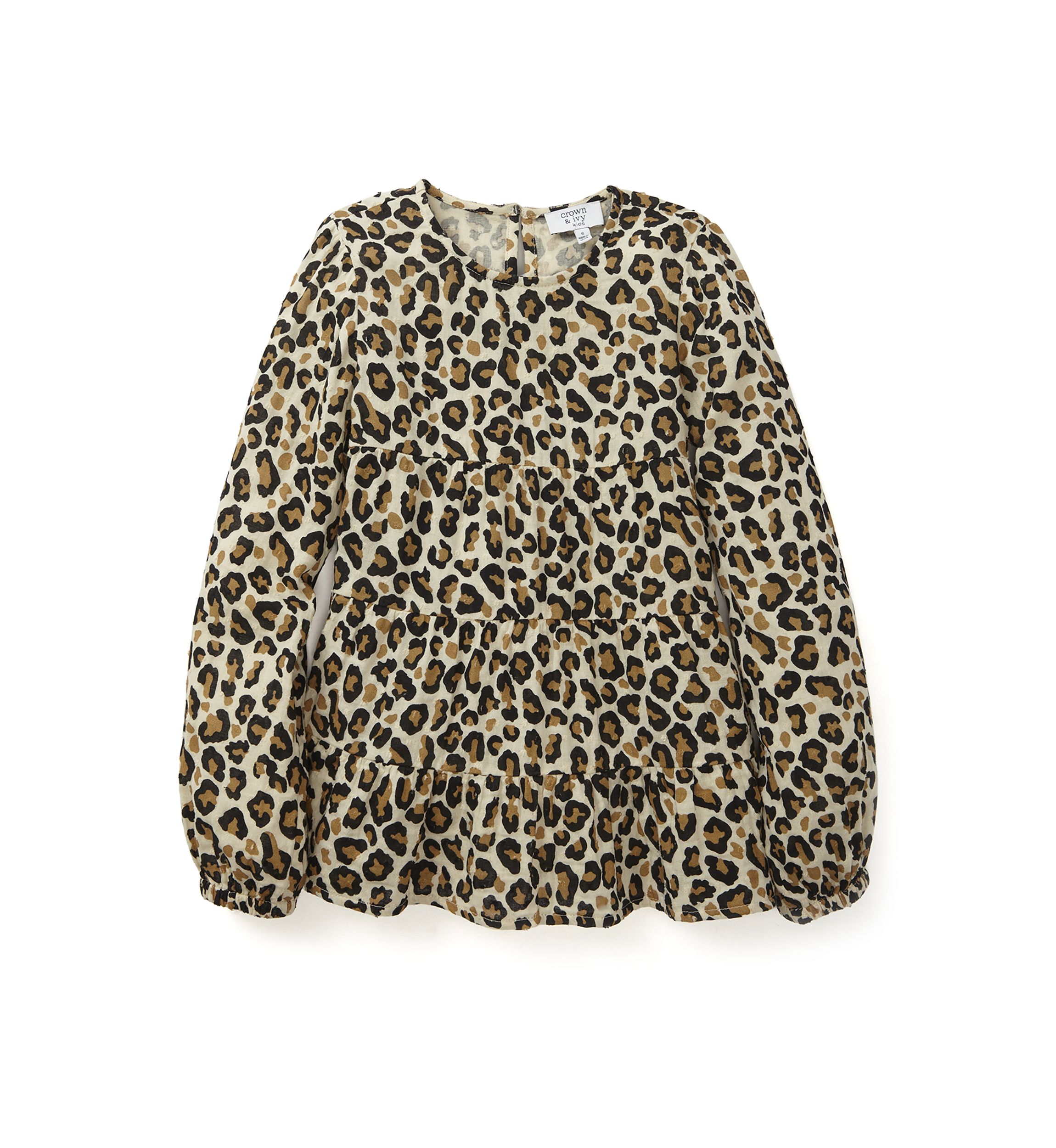 Girls 4-6x Long Sleeve Tiered Woven Printed Tunic Top