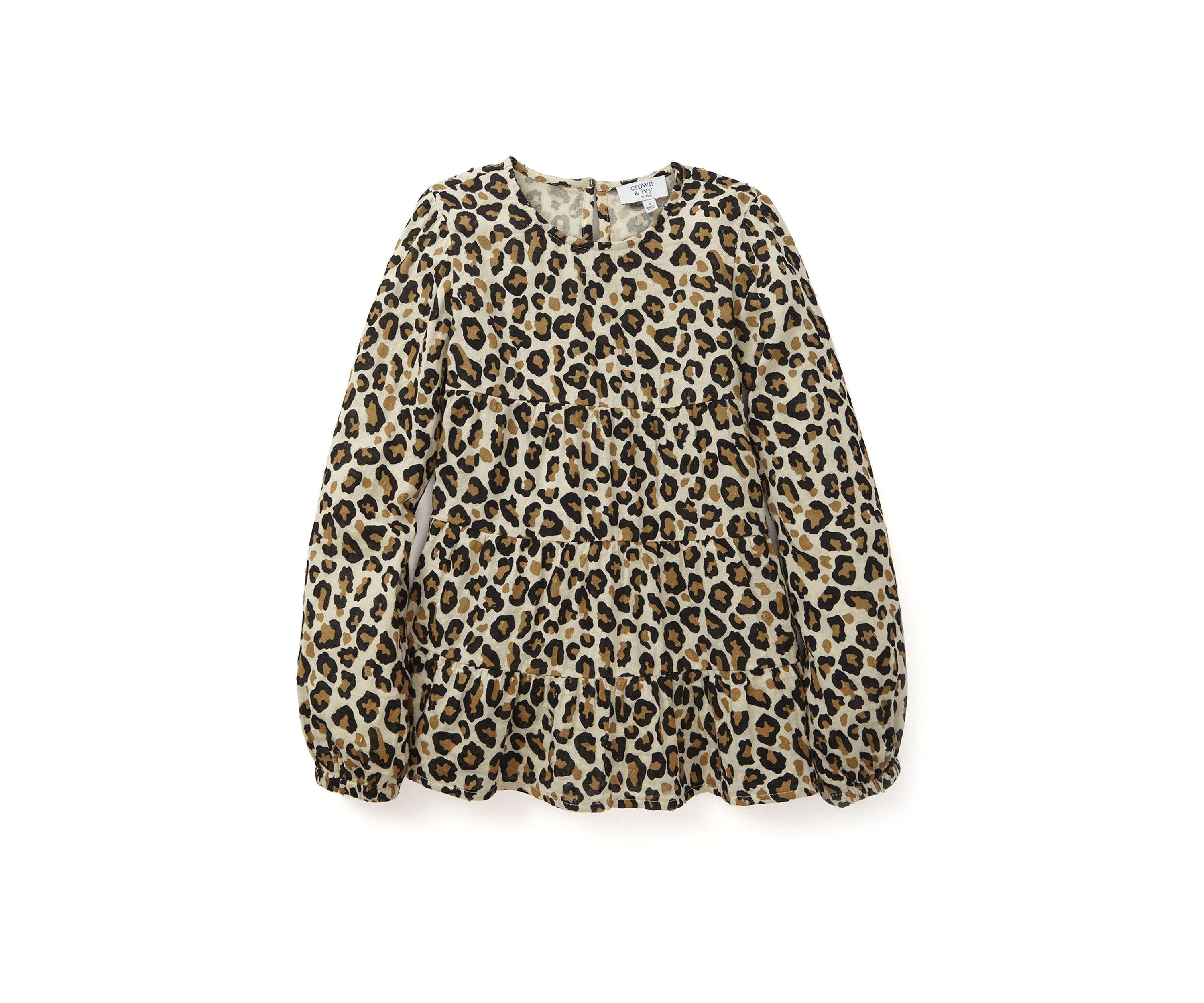 Girls 4-6x Long Sleeve Tiered Woven Printed Tunic Top