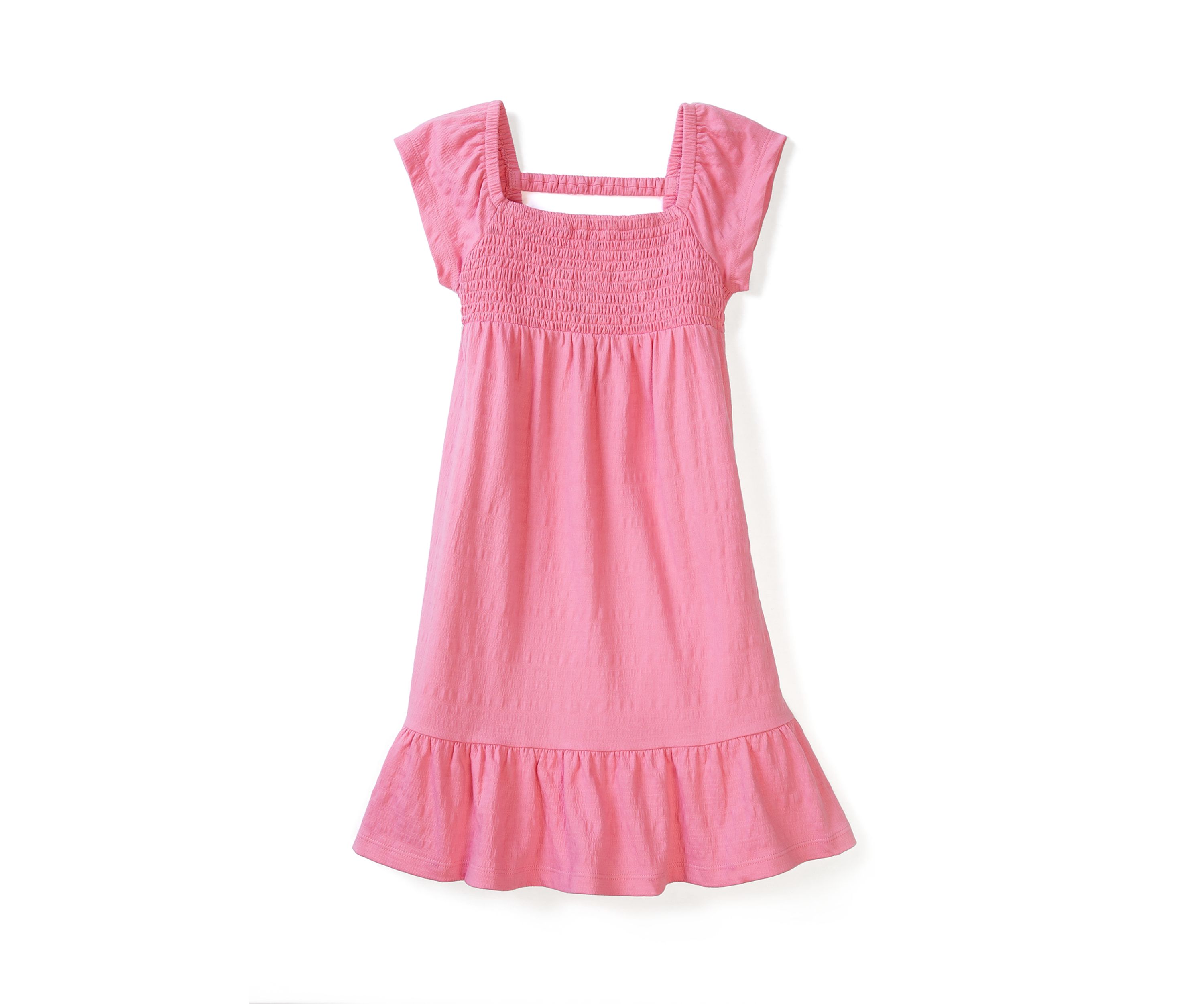 Girls 4-6x Smocked Crinkle Knit Dress