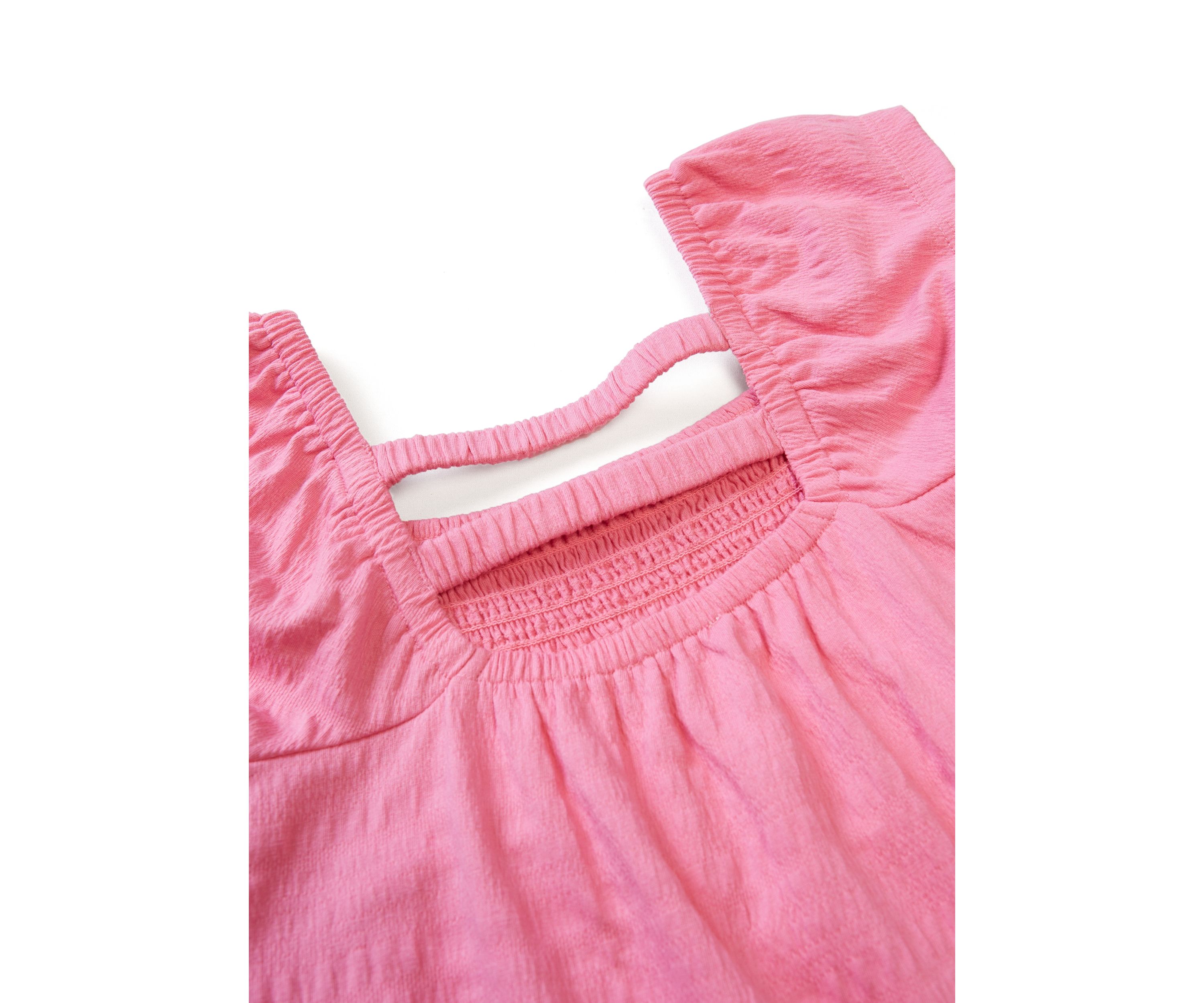 Girls 4-6x Smocked Crinkle Knit Dress