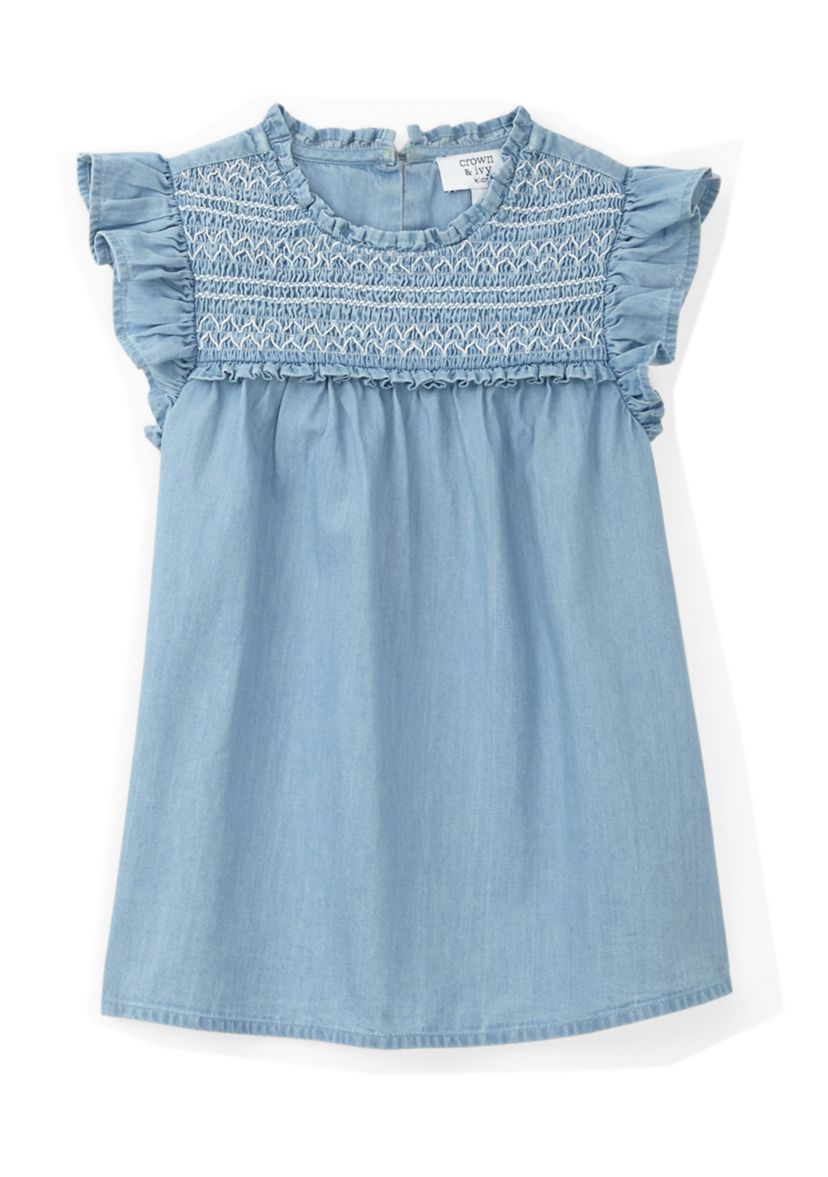 Girls 4-6x High Neck Ruffle Top 