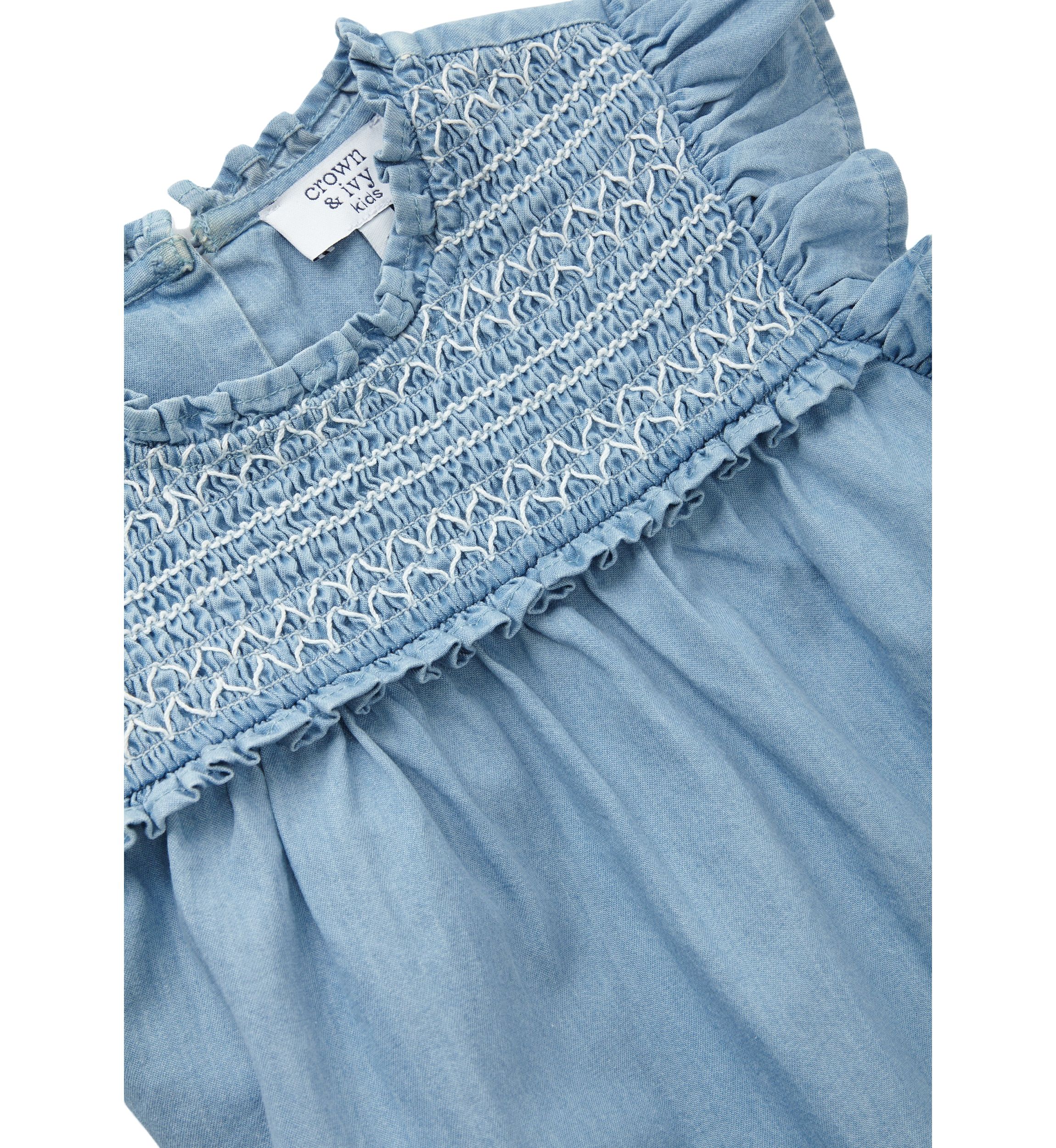 Girls 4-6x High Neck Ruffle Top 