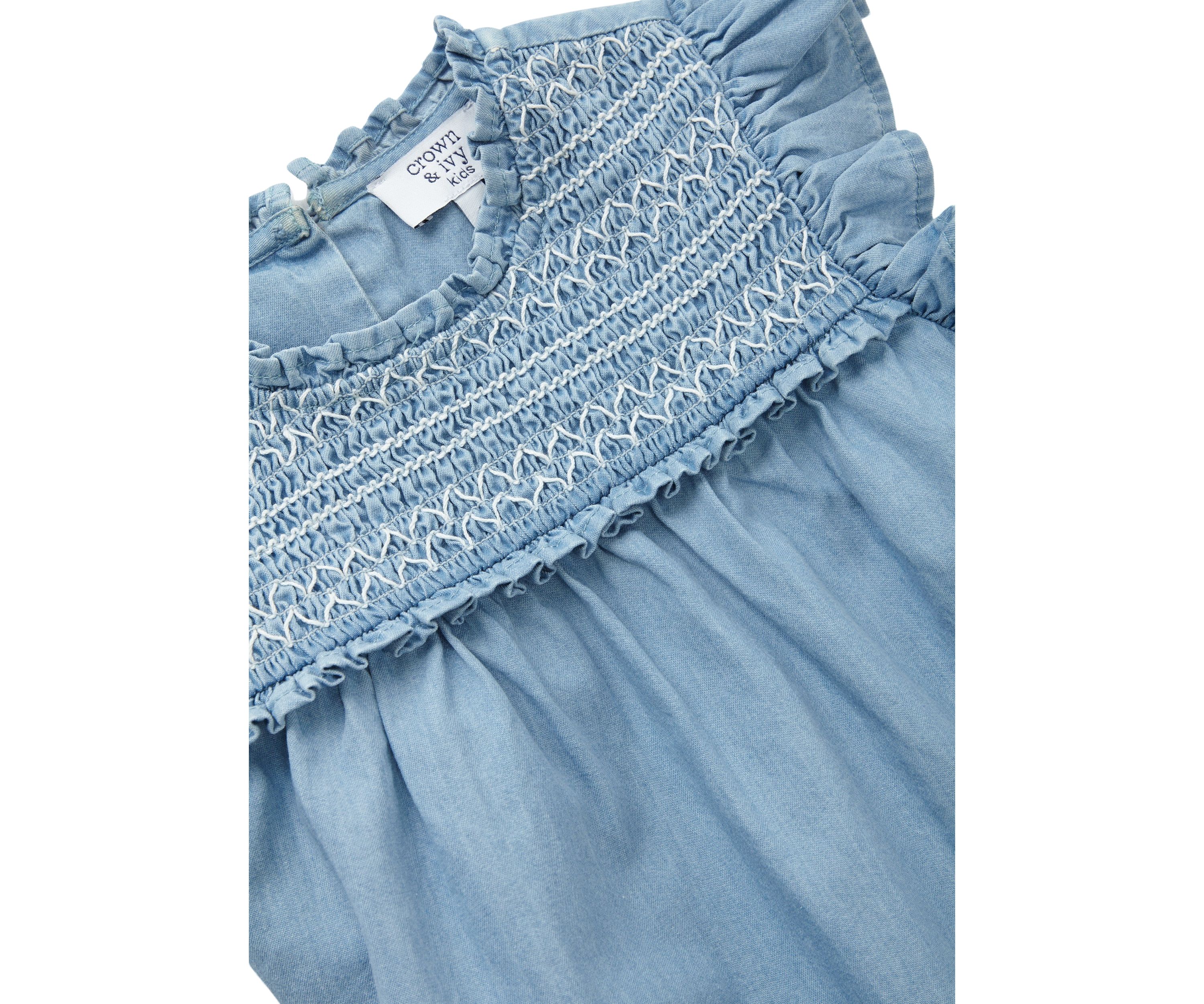 Girls 4-6x High Neck Ruffle Top 