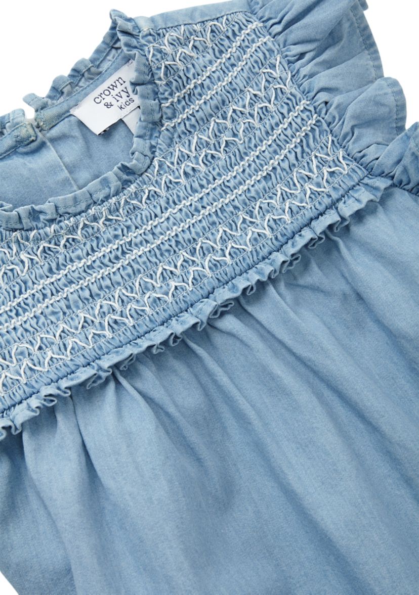 Girls 4-6x High Neck Ruffle Top 