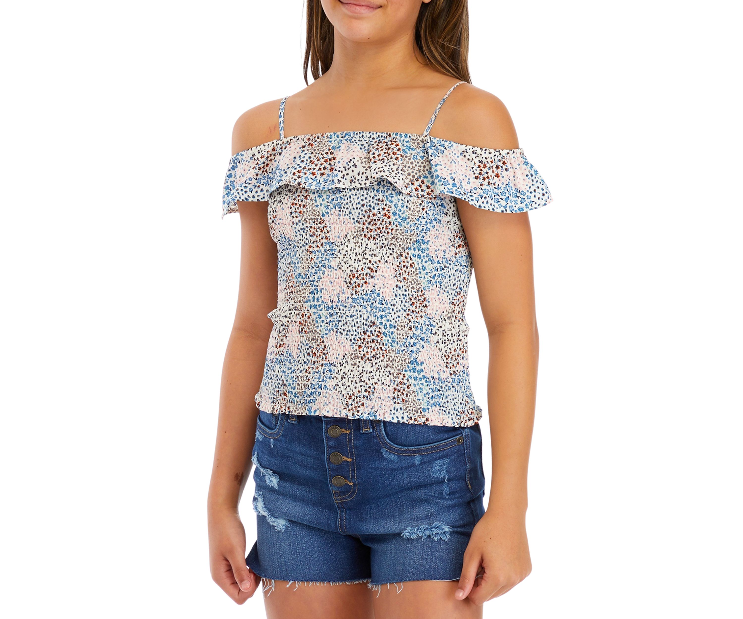 Girls 7-16 Smocked Tank 