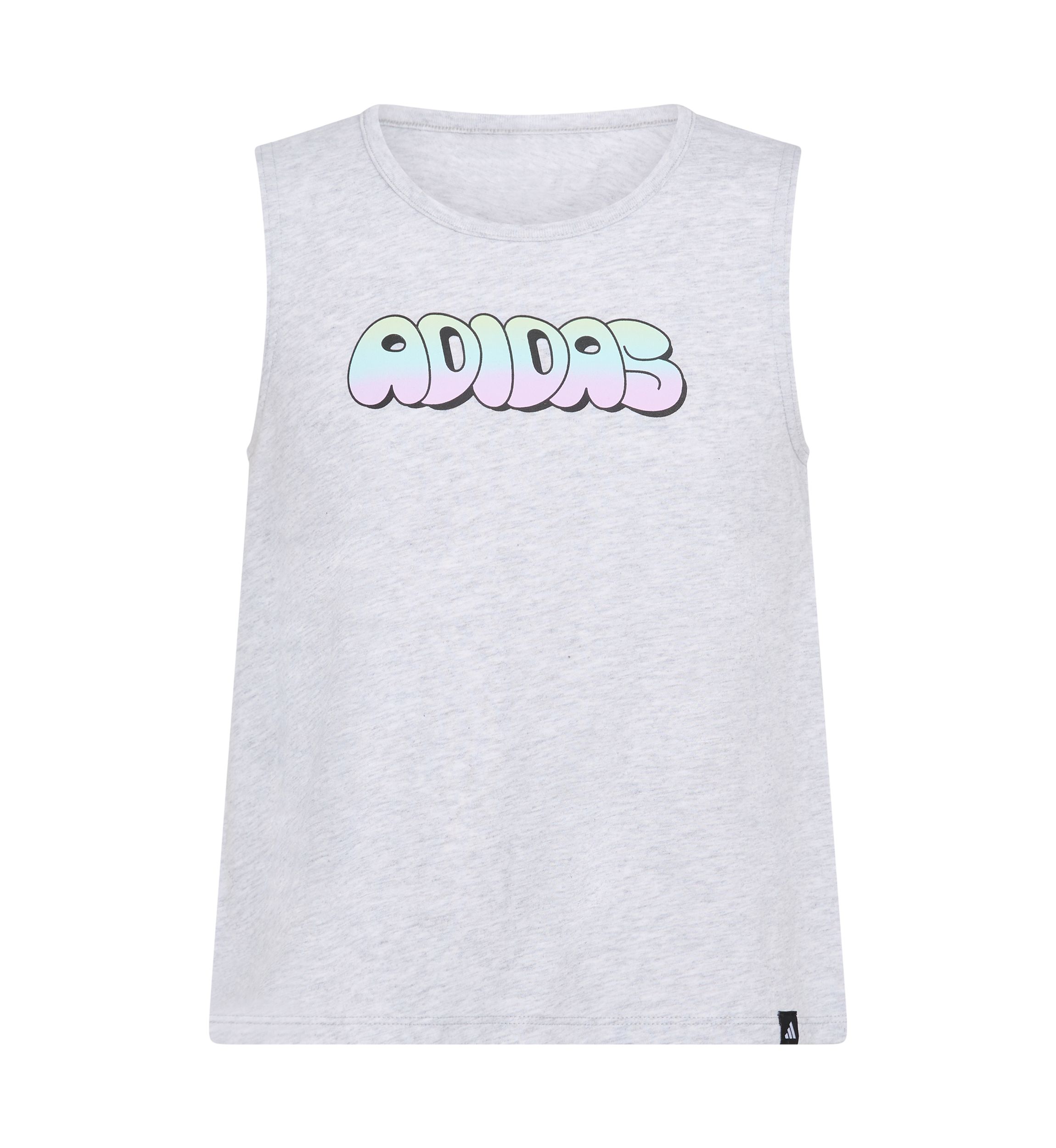 Girls 7-16 Graphic Sleeveless Swing Heather Tank Top with Back Vent