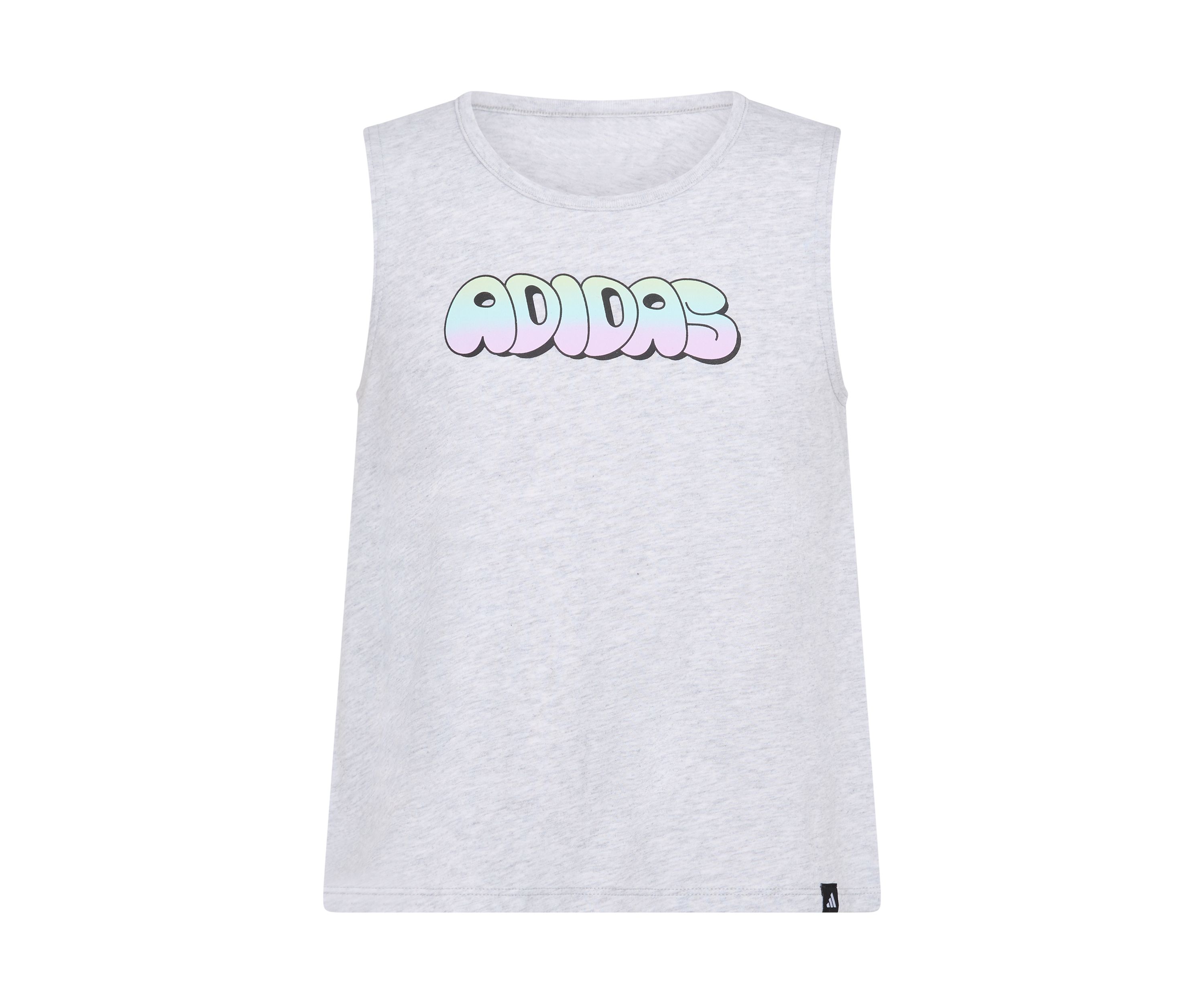 Girls 7-16 Graphic Sleeveless Swing Heather Tank Top with Back Vent