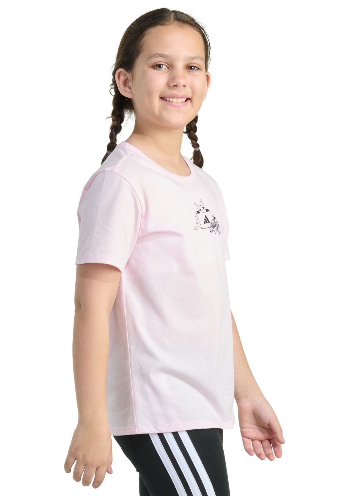 Girls 7-16 Short Sleeve Regular Straight Hem T-Shirt