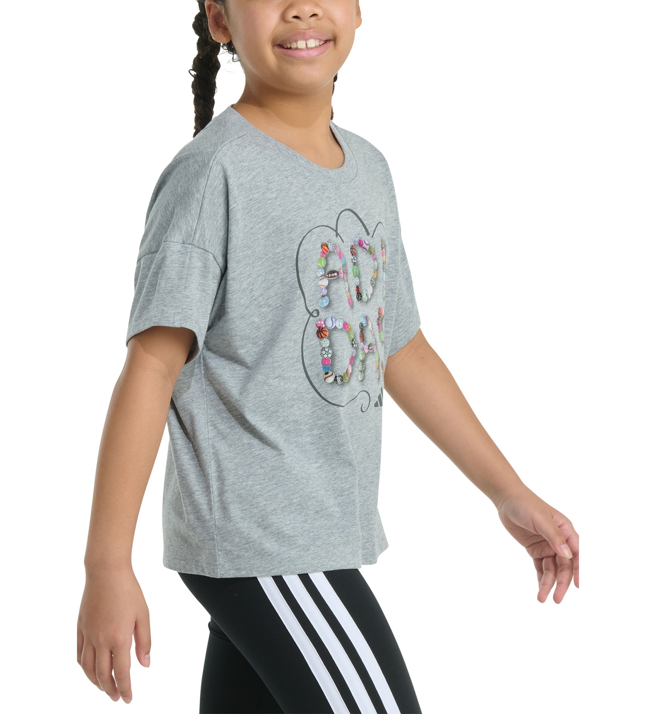 Girls 7-16 Short Sleeve Drop Shoulder Heather T-Shirt