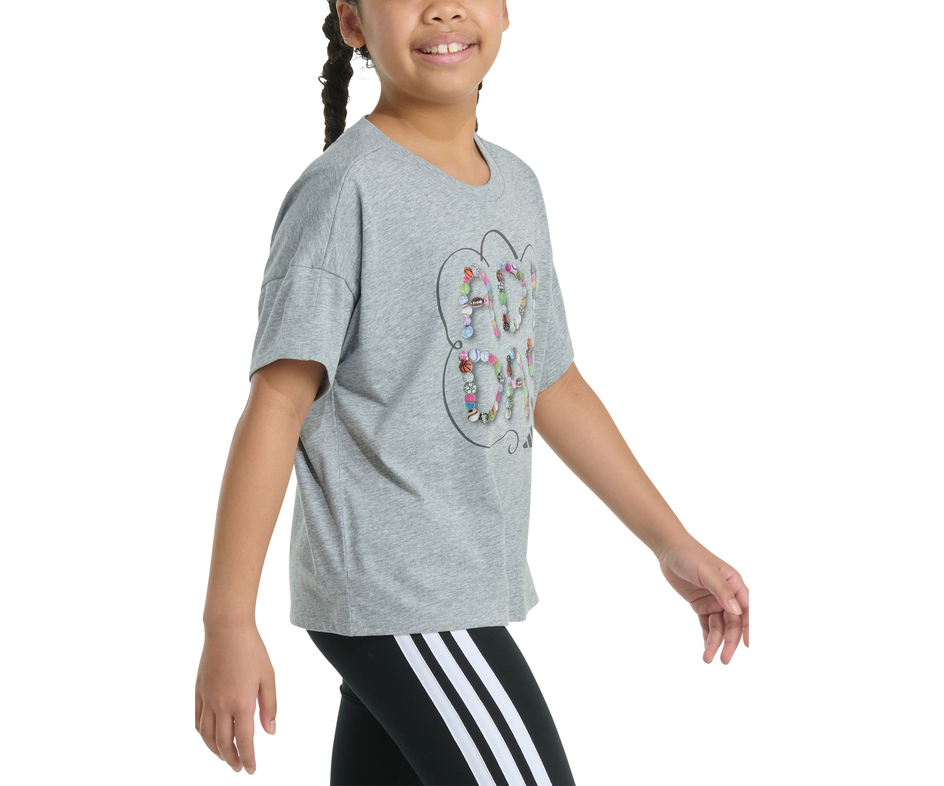 Girls 7-16 Short Sleeve Drop Shoulder Heather T-Shirt