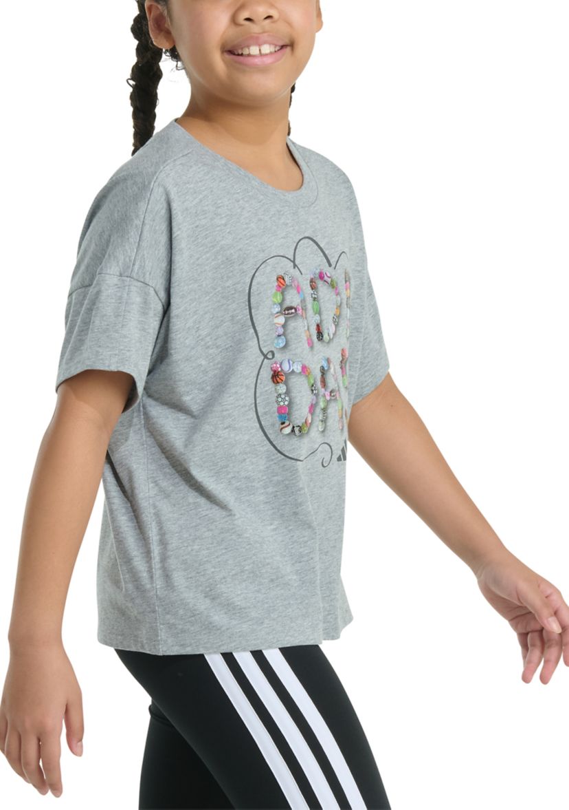 Girls 7-16 Short Sleeve Drop Shoulder Heather T-Shirt