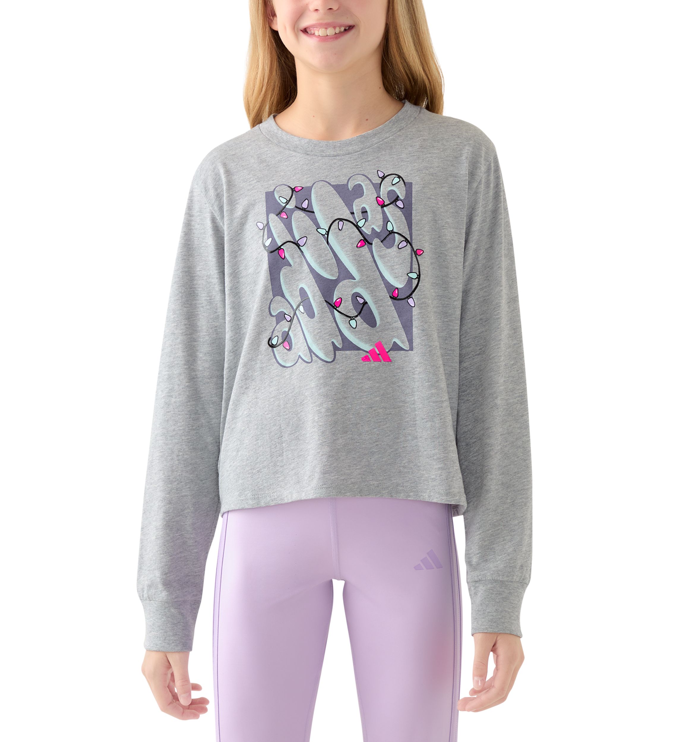 Girls 7-16 Long Sleeve Regular Fit Heather T-Shirt