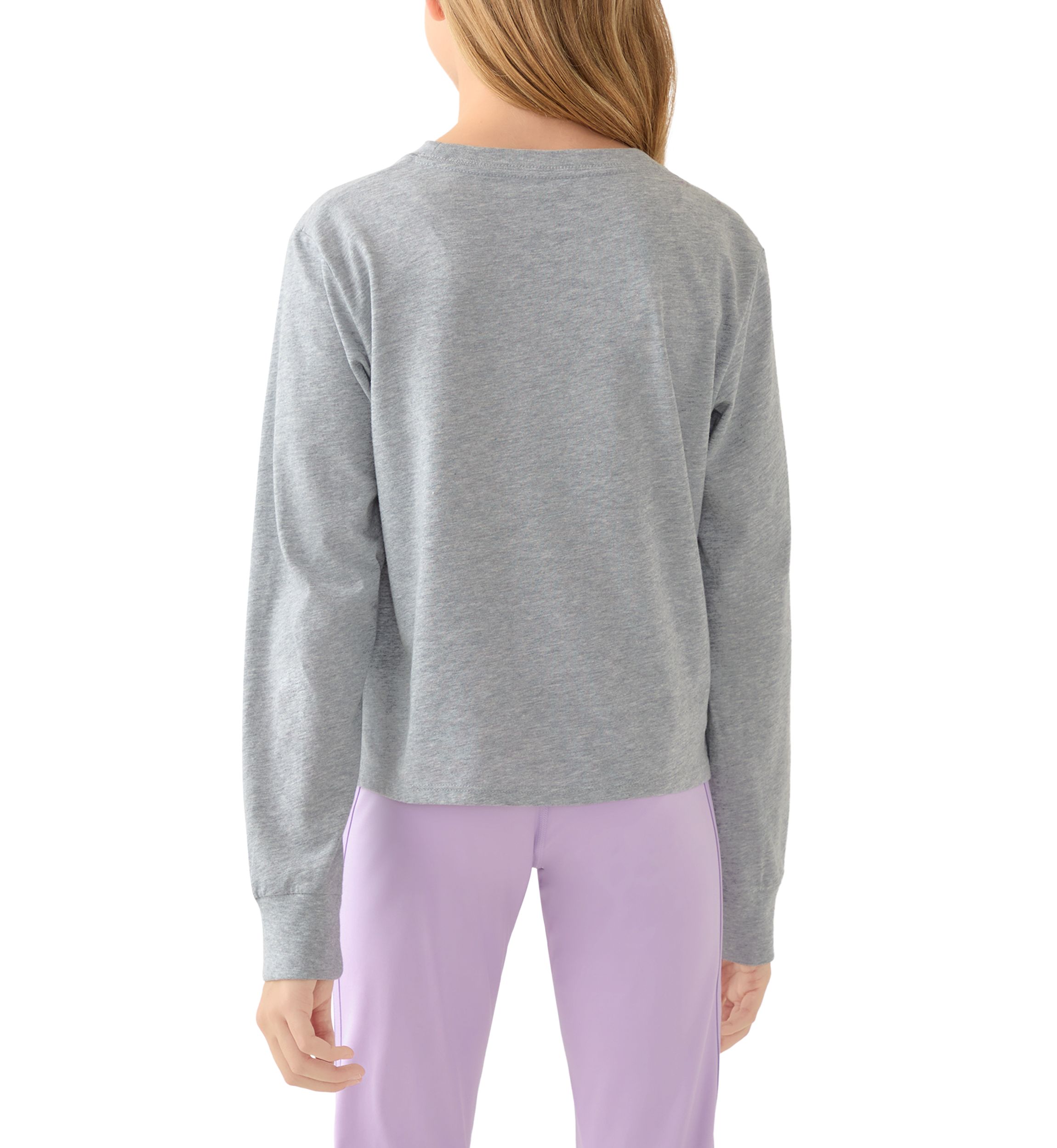 Girls 7-16 Long Sleeve Regular Fit Heather T-Shirt