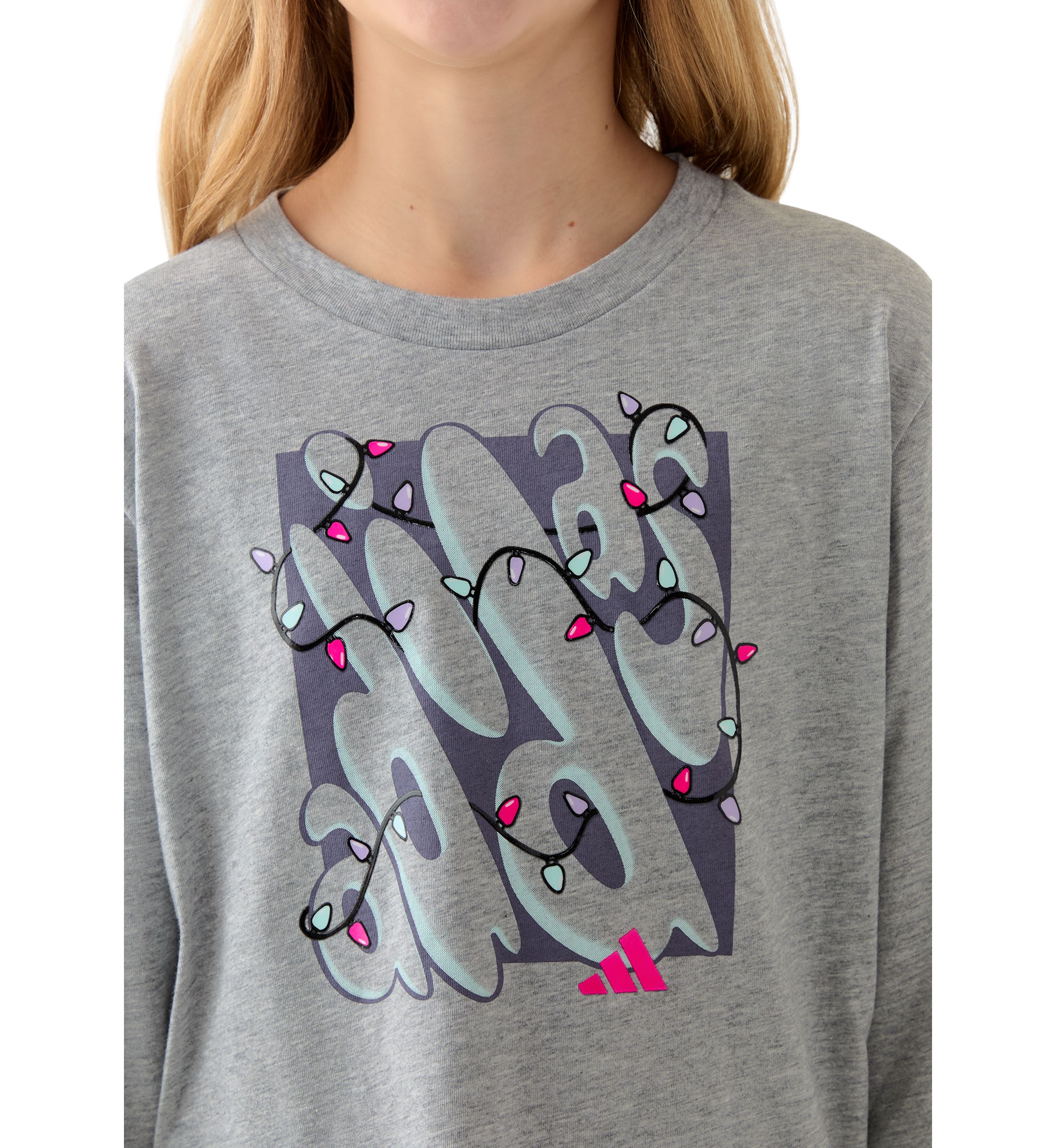 Girls 7-16 Long Sleeve Regular Fit Heather T-Shirt