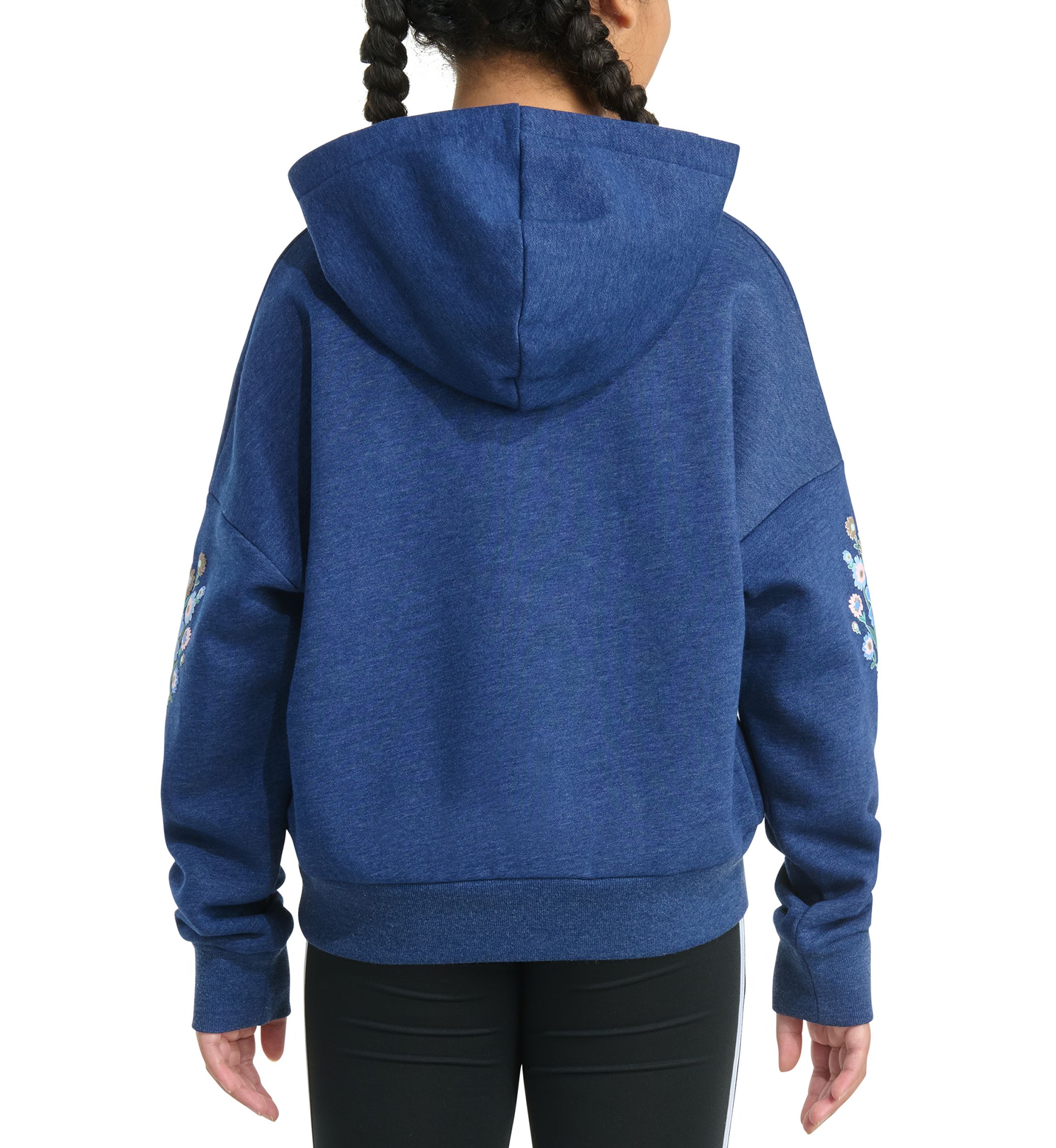 Girls 7-16 Long Sleeve Heather Multi Graphic Fleece Pullover Hoodie