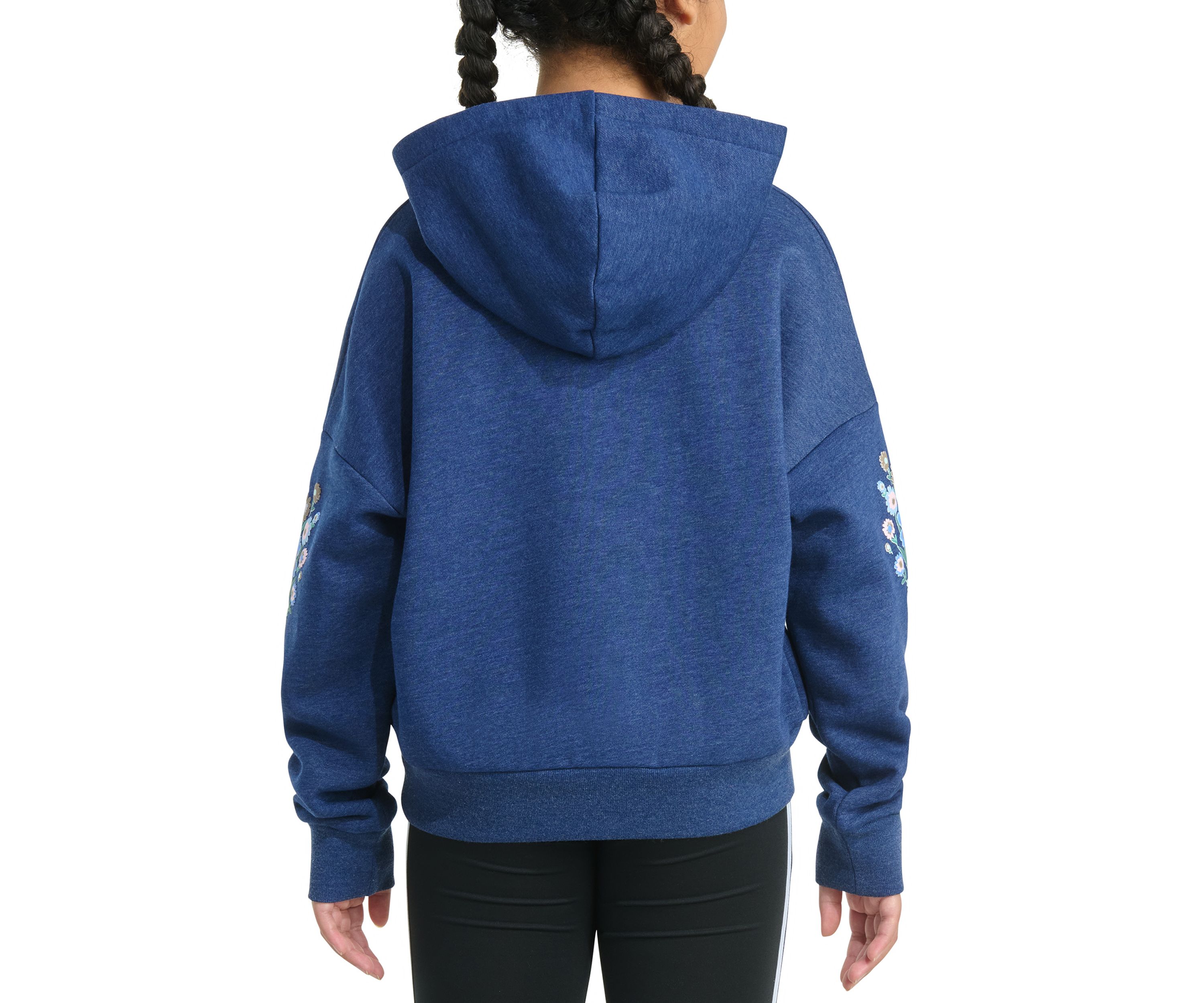 Girls 7-16 Long Sleeve Heather Multi Graphic Fleece Pullover Hoodie