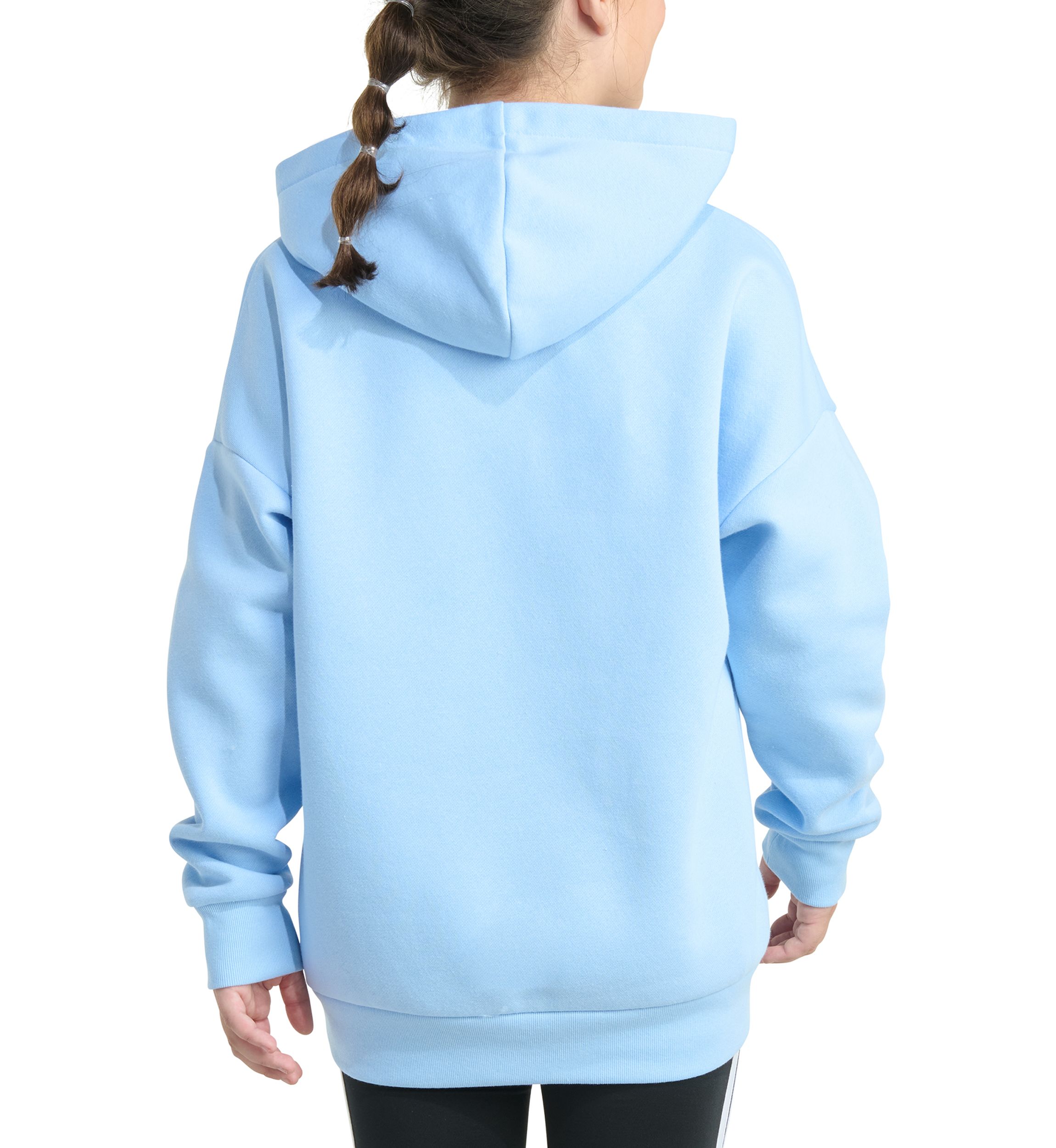 Girls 7-16 Long Sleeve Embroidered Linear Fleece Pullover Hoodie