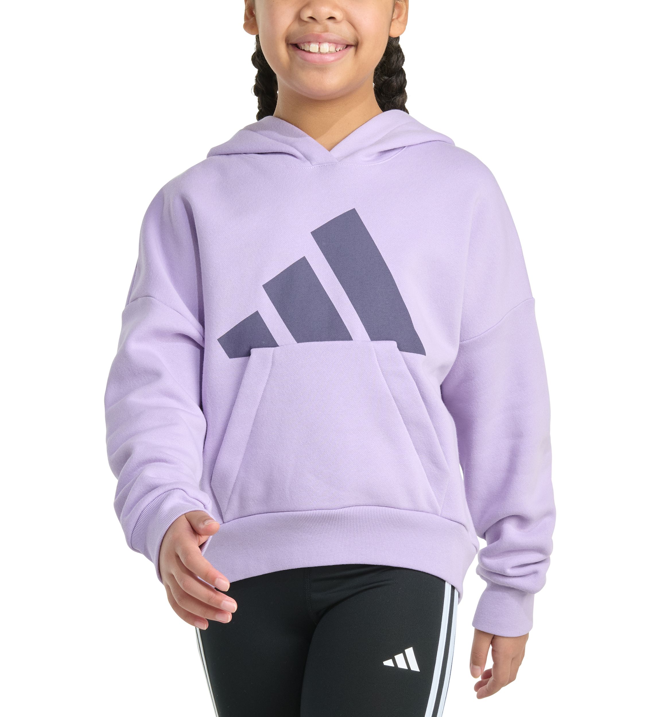 Girls 7-16 Long Sleeve Essential Big Logo Fleece Pullover Hoodie