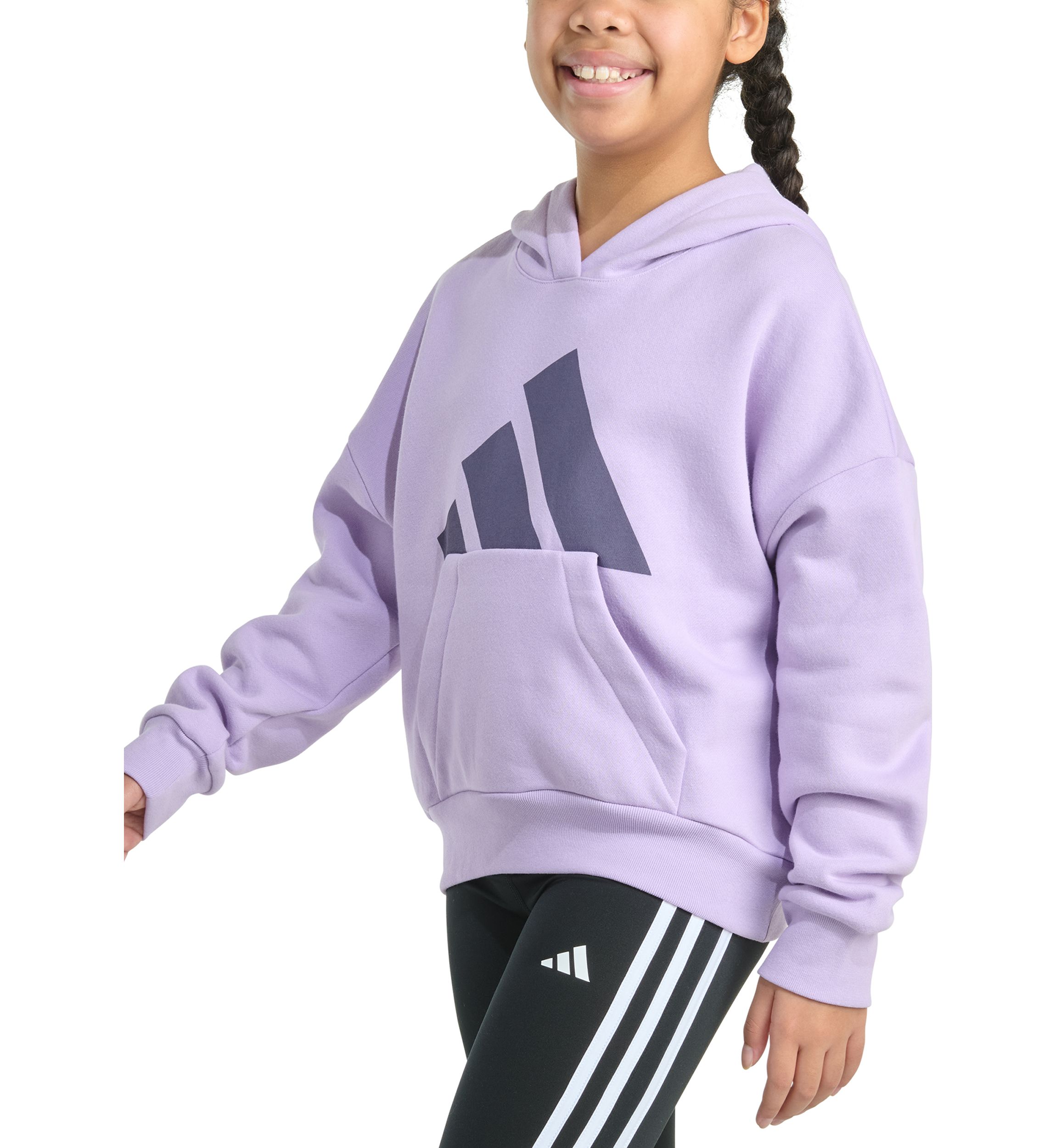 Girls 7-16 Long Sleeve Essential Big Logo Fleece Pullover Hoodie