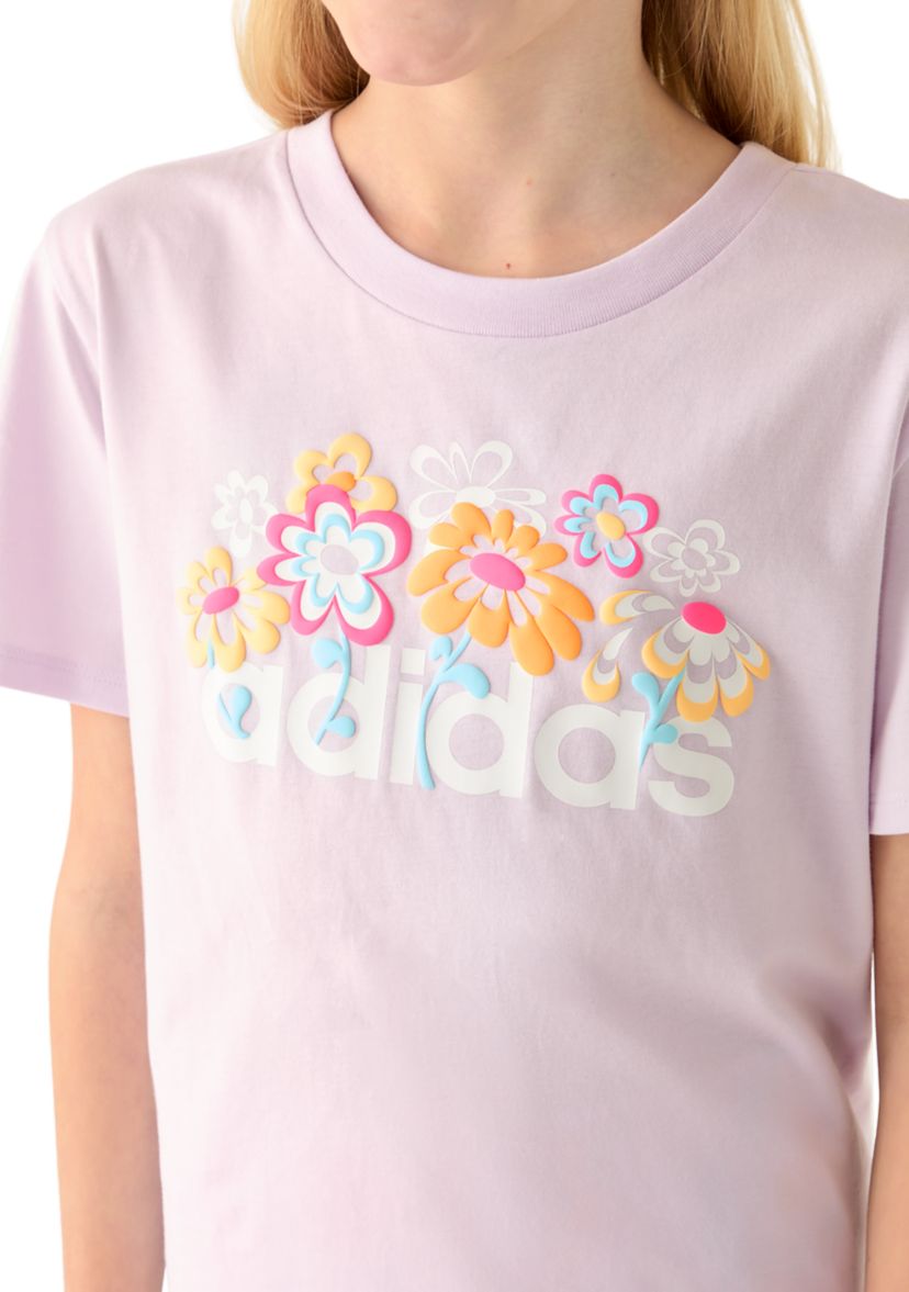 adidas Girls 7-16 Floral Graphic Logo T-Shirt | Belk