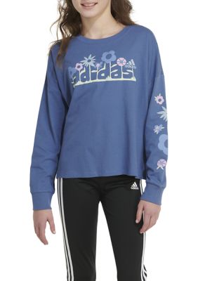 Girls 7-16 Long Sleeve Waist Crew T-Shirt