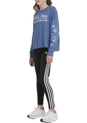 Girls 7-16 Long Sleeve Waist Crew T-Shirt