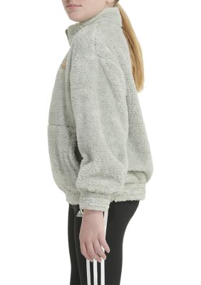 Girls 7-16 Long Sleeve Velour Mock Neck Pullover