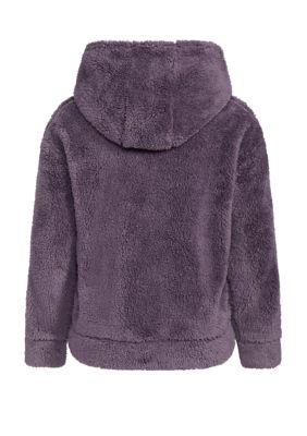 Girls 7-16 Long Sleeve Cozy Furry Pullover Hoodie