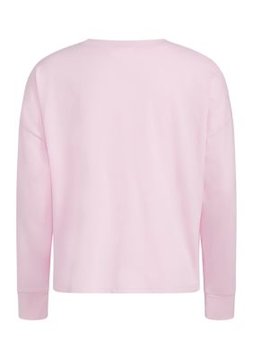 Girls 7-16 Long Sleeve Waist Crew Neck T-Shirt