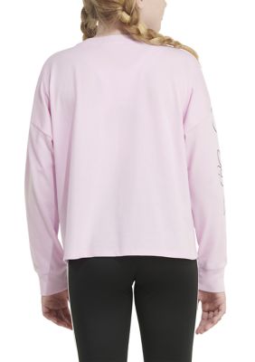 Girls 7-16 Long Sleeve Waist Crew Neck T-Shirt