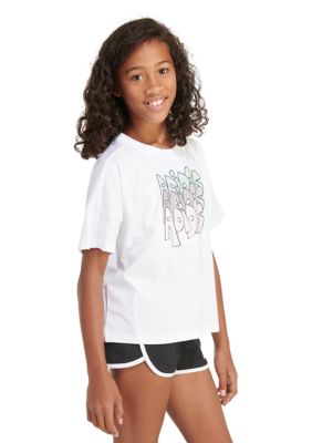 Girls 7-16 Short Sleeve Loose Box Graphic T-Shirt