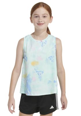 Girls 7-16 Sleeveless Printed Waist Length Tank Top