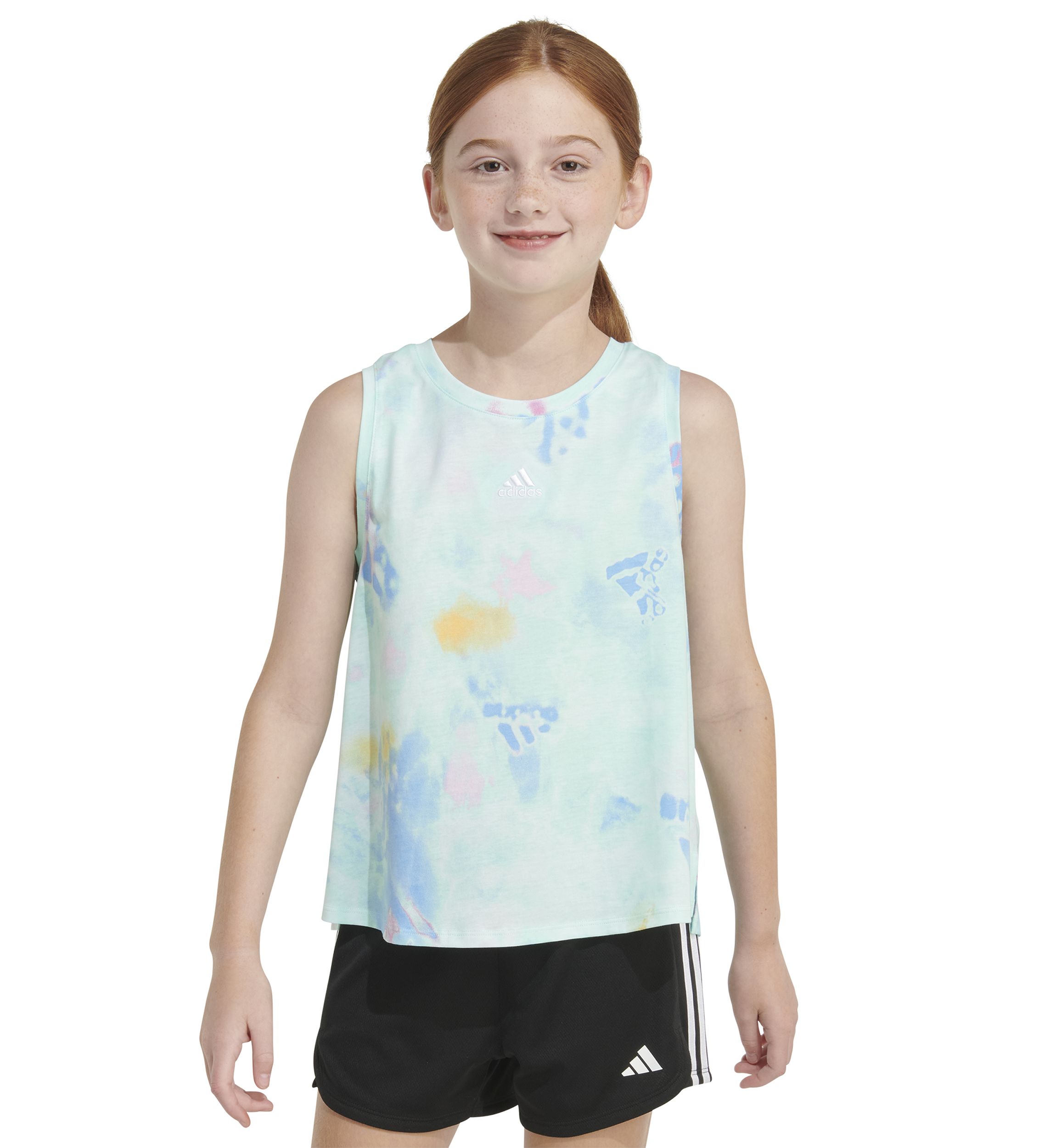 Girls 7-16 Sleeveless Printed Waist Length Tank Top