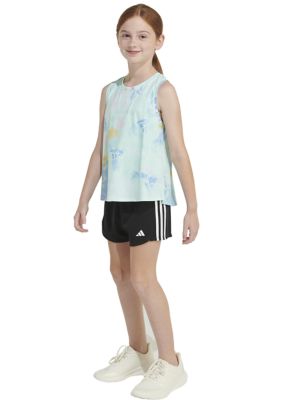 Girls 7-16 Sleeveless Printed Waist Length Tank Top