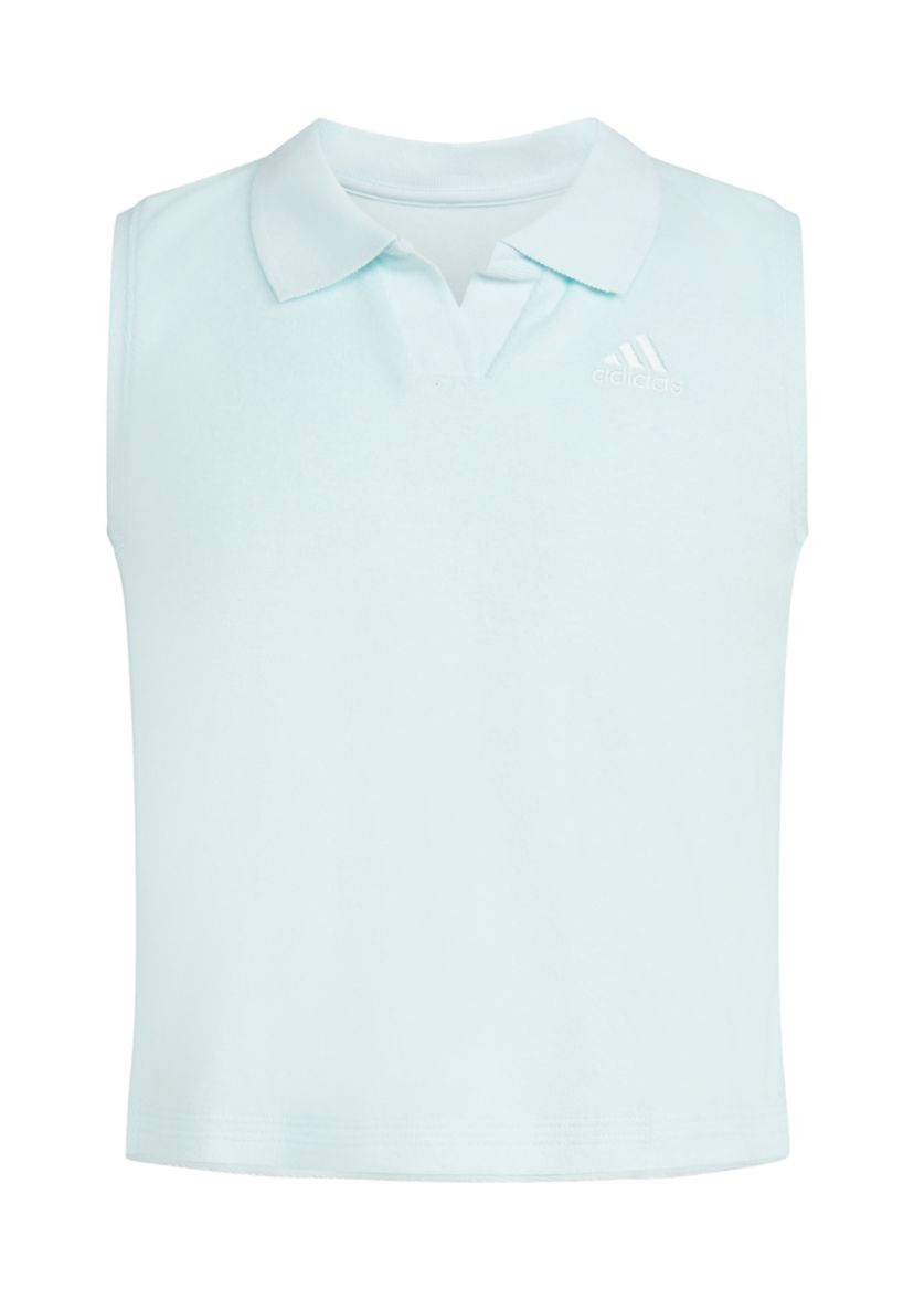 Girls 7-16 Sleeveless Terry Cloth Polo Tank Top