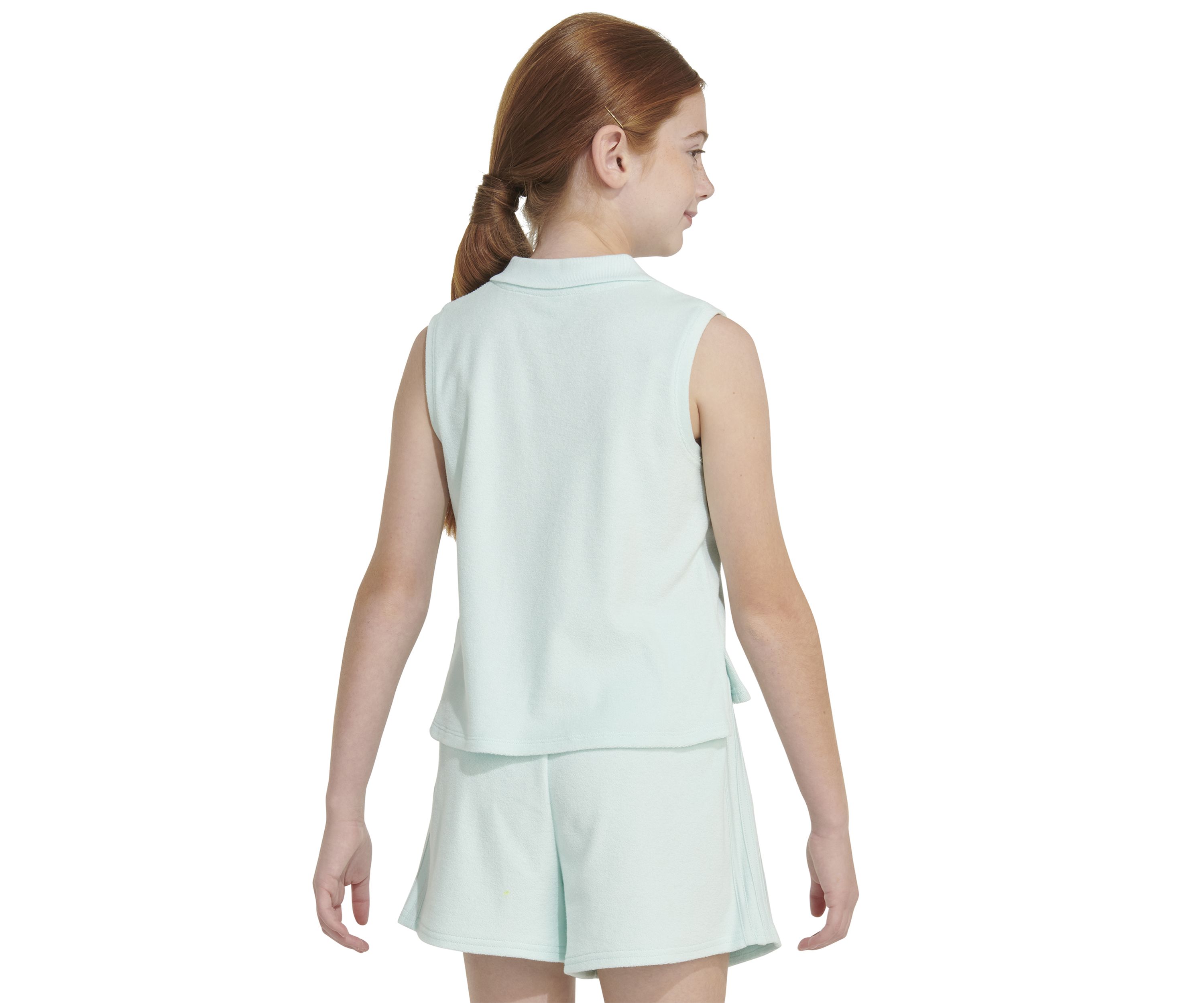 Girls 7-16 Sleeveless Terry Cloth Polo Tank Top