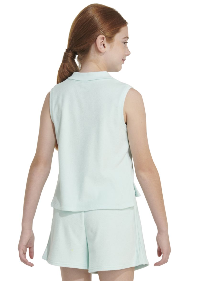 Girls 7-16 Sleeveless Terry Cloth Polo Tank Top