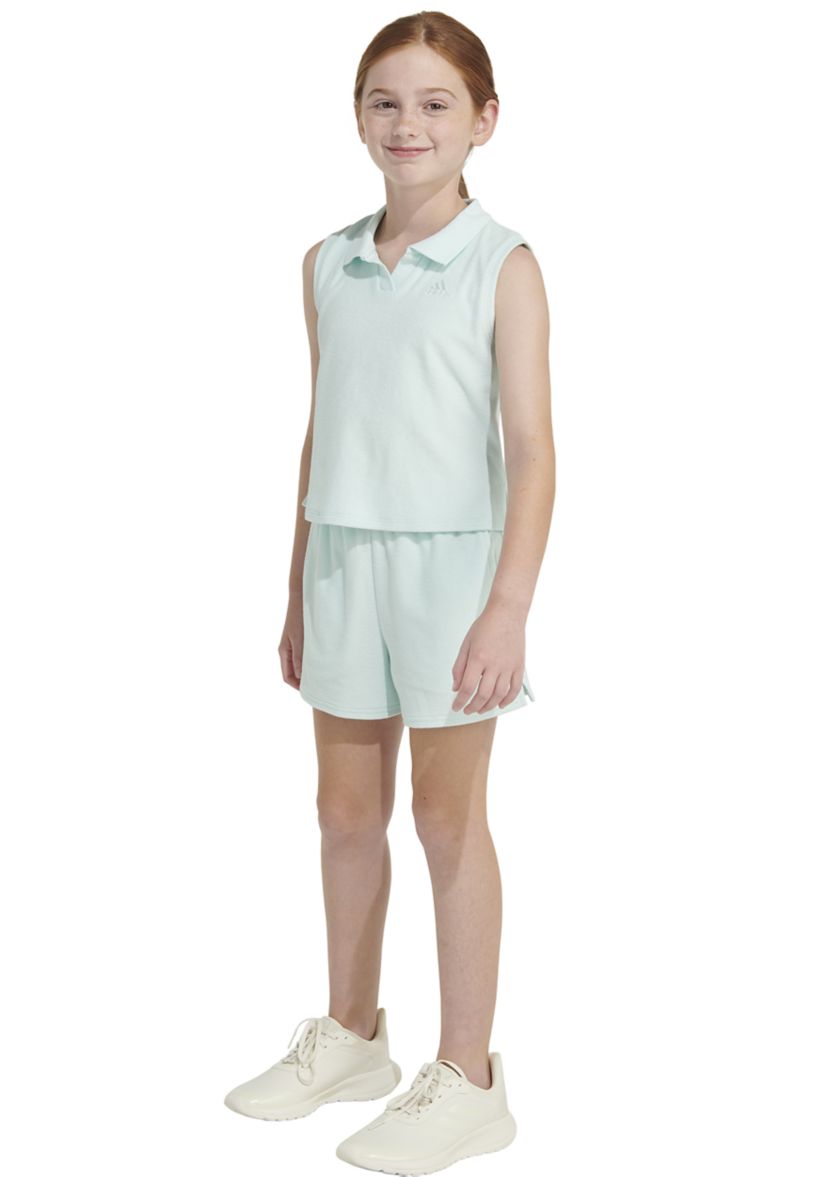 Girls 7-16 Sleeveless Terry Cloth Polo Tank Top