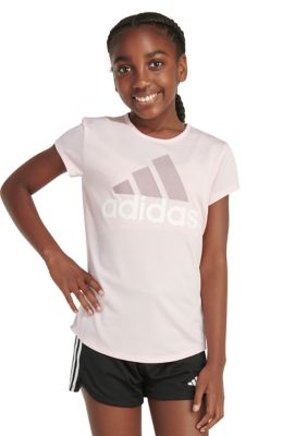 Girls 7-16 Short Sleeve Essential Polyester Mélange T-Shirt